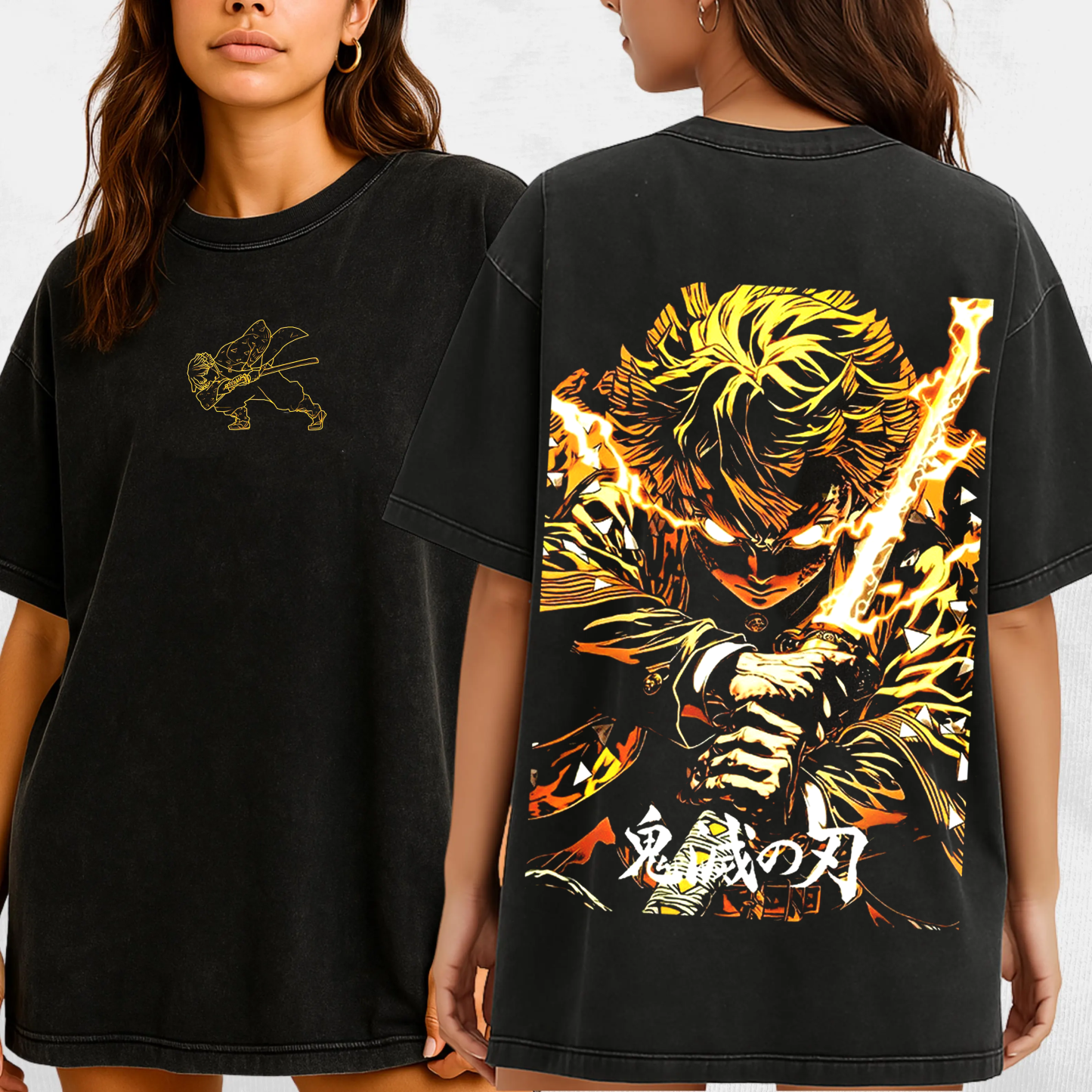 Zenitsu,Demon Slayer Anime Unisex Washed T-Shirt