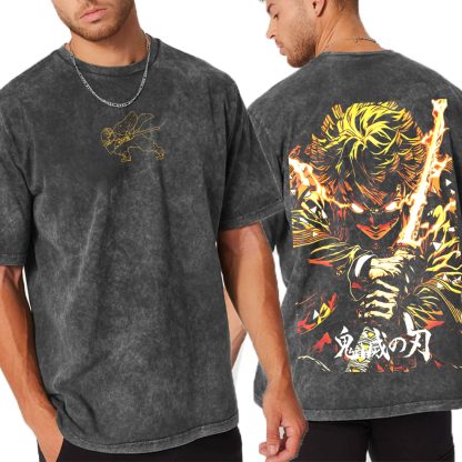 Zenitsu,Demon Slayer Anime Unisex Washed T-Shirt