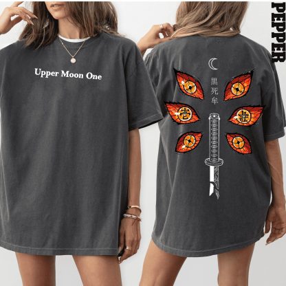 Upper Moon One,Demon Slayer Anime Unisex Washed T-Shirt