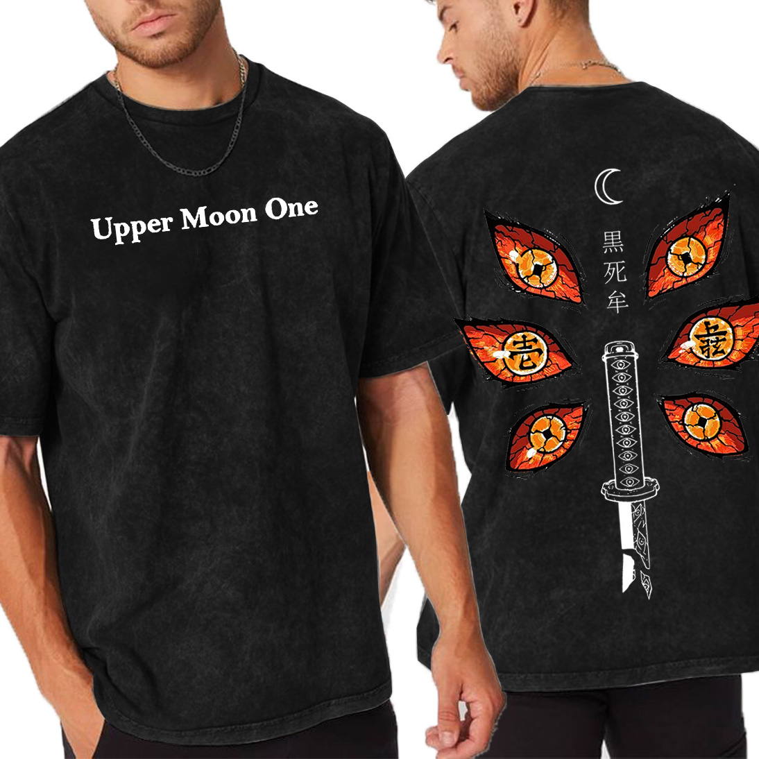 Upper Moon One,Demon Slayer Anime Unisex Washed T-Shirt