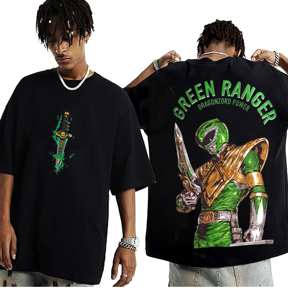 Unleash the Dragonzord with the Green Ranger oversized Unisex Washed T-Shirt