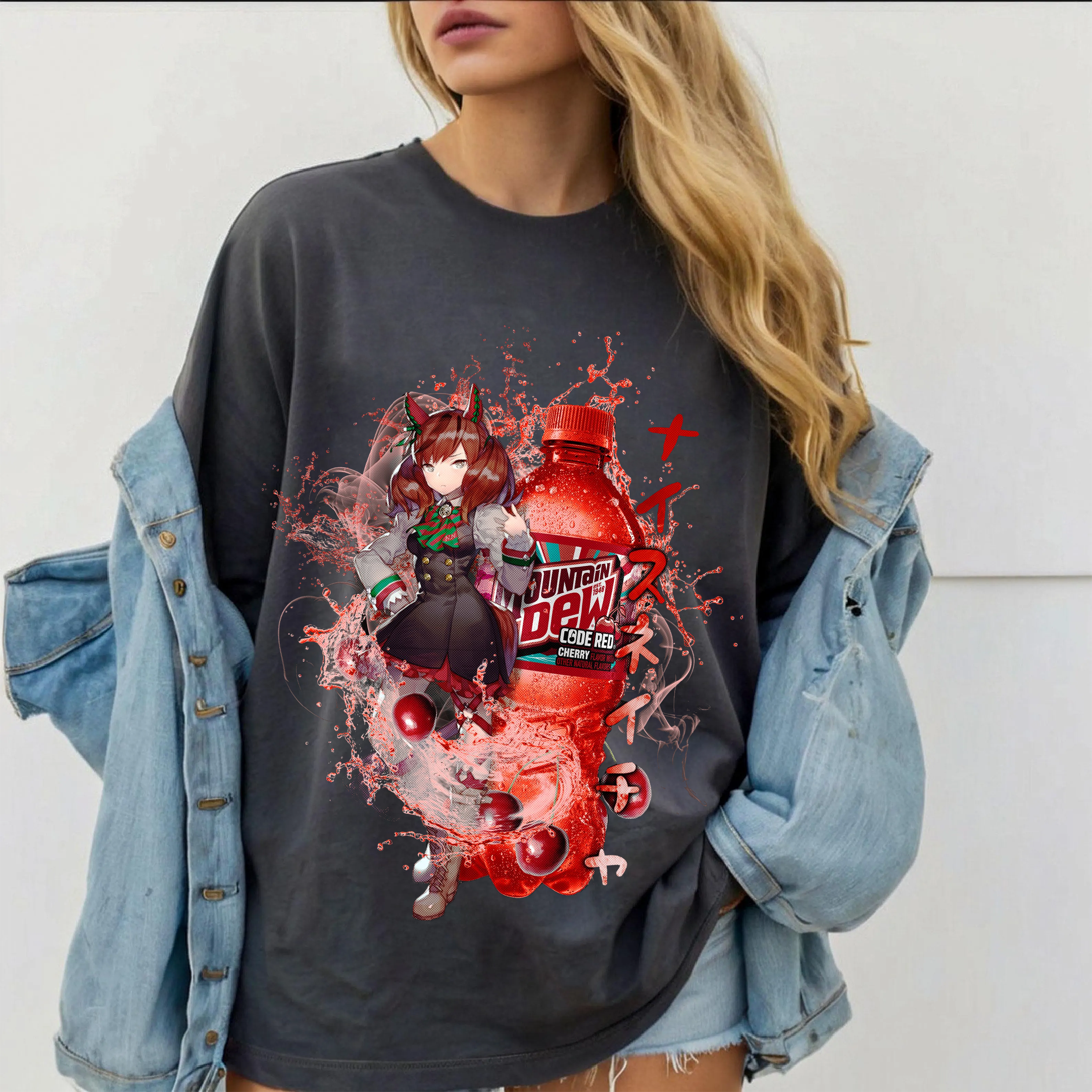 Nature Uma Musume Mountain Dew Code Red Cherry Soda Unisex T-shirt/Crewneck/Hoodie