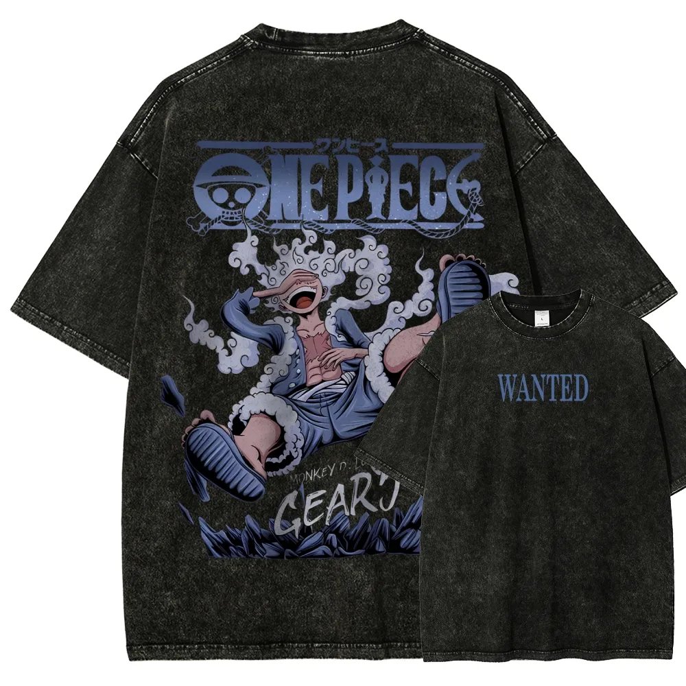 One Piece Vintage Anime Unisex Washed T-Shirt