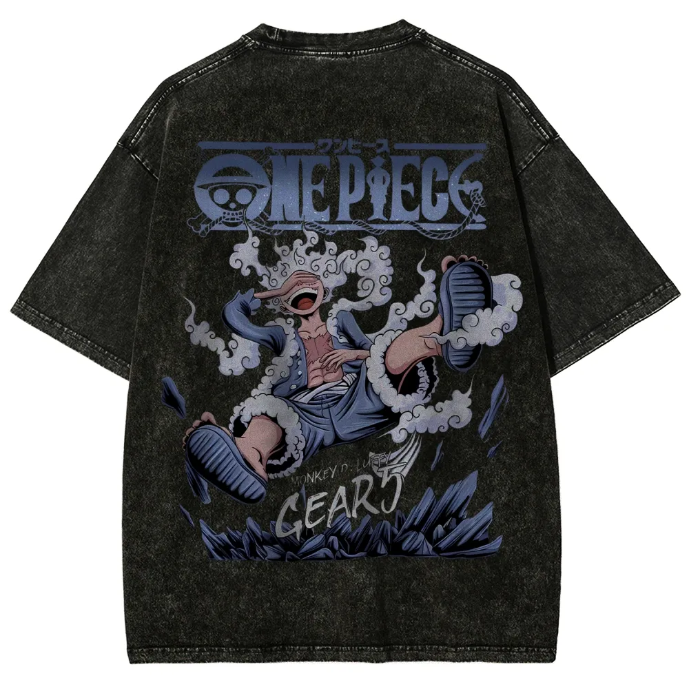 One Piece Vintage Anime Unisex Washed T-Shirt