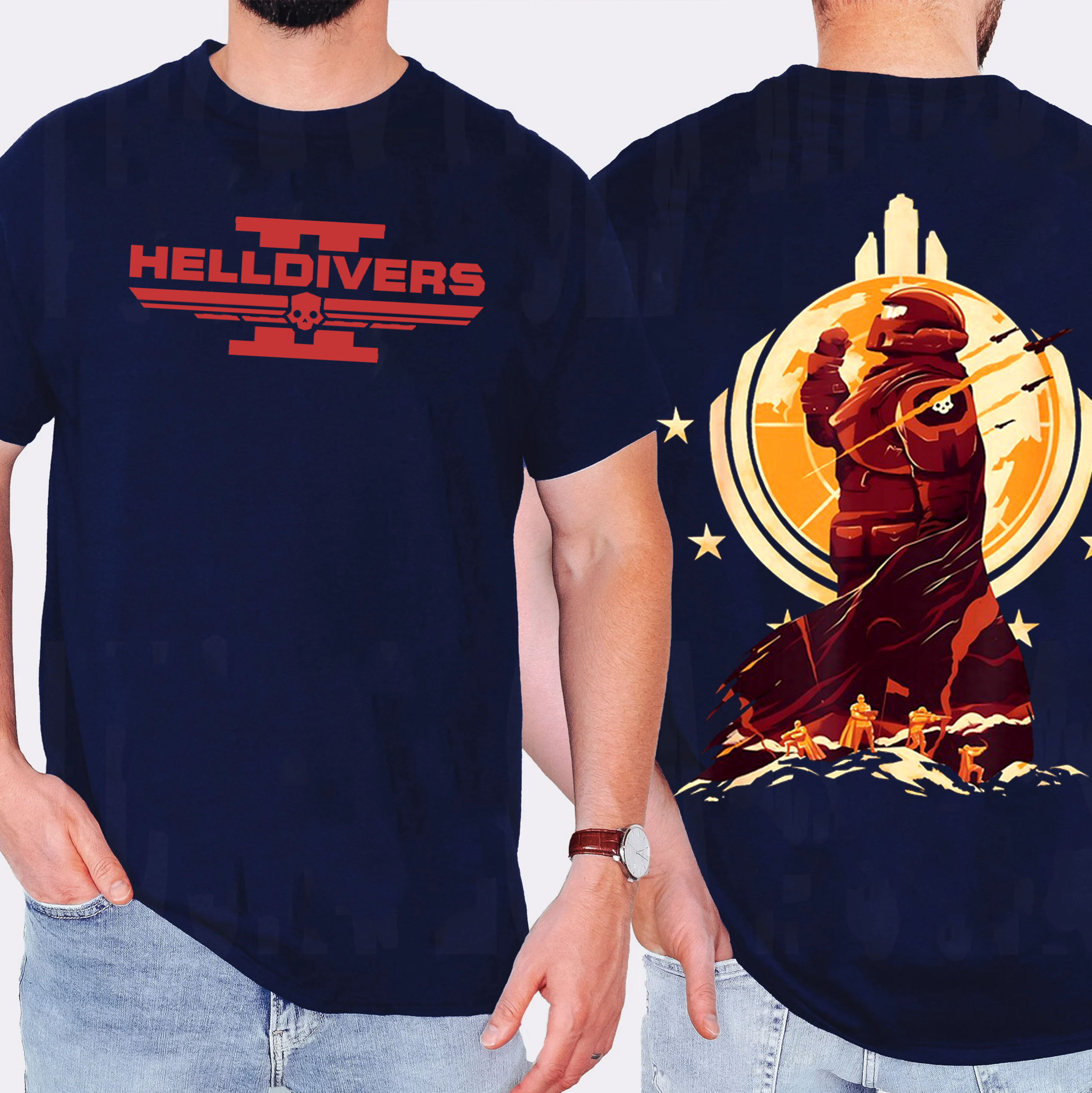 Helldiver 2 Game Unisex Washed T-Shirt