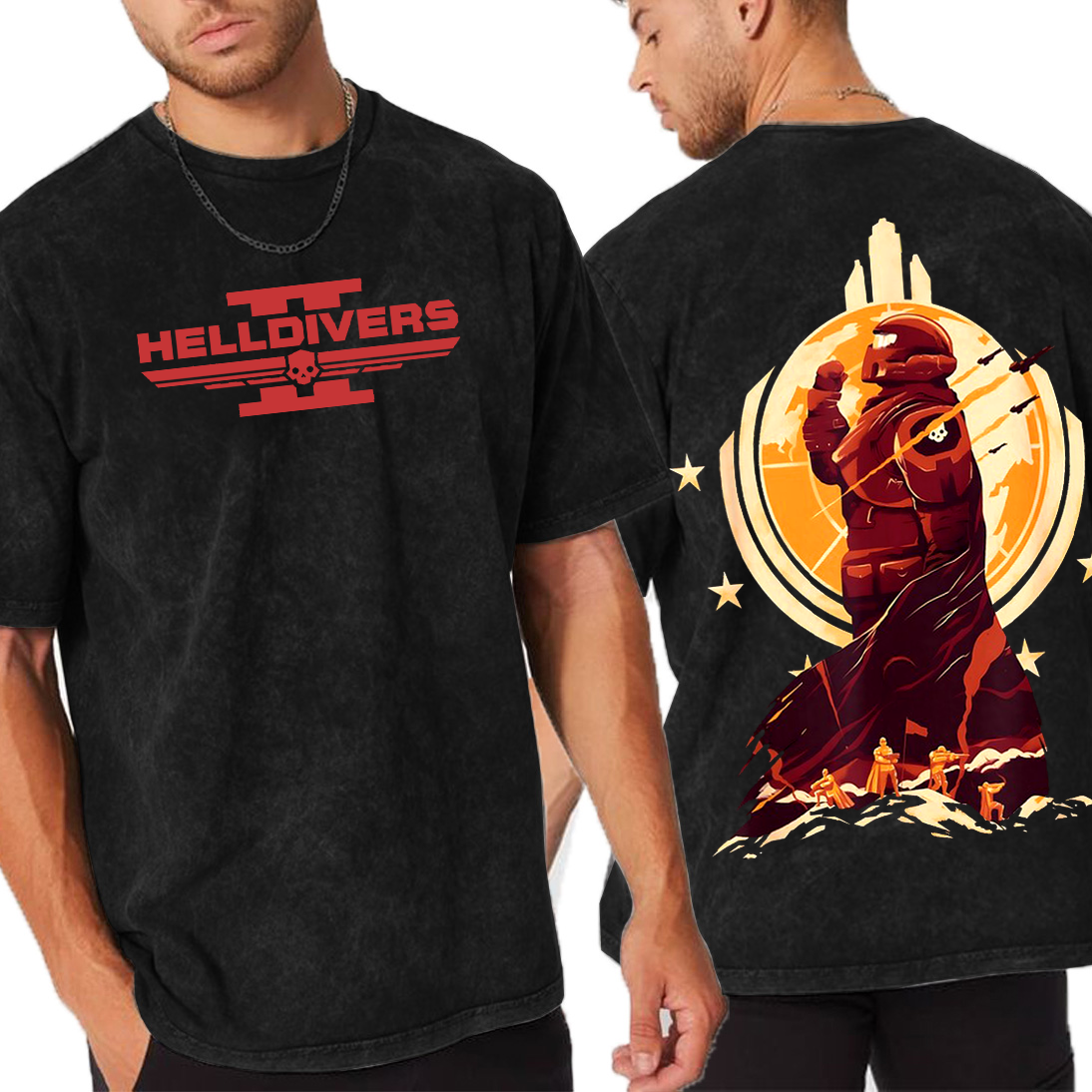 Helldiver 2 Game Unisex Washed T-Shirt