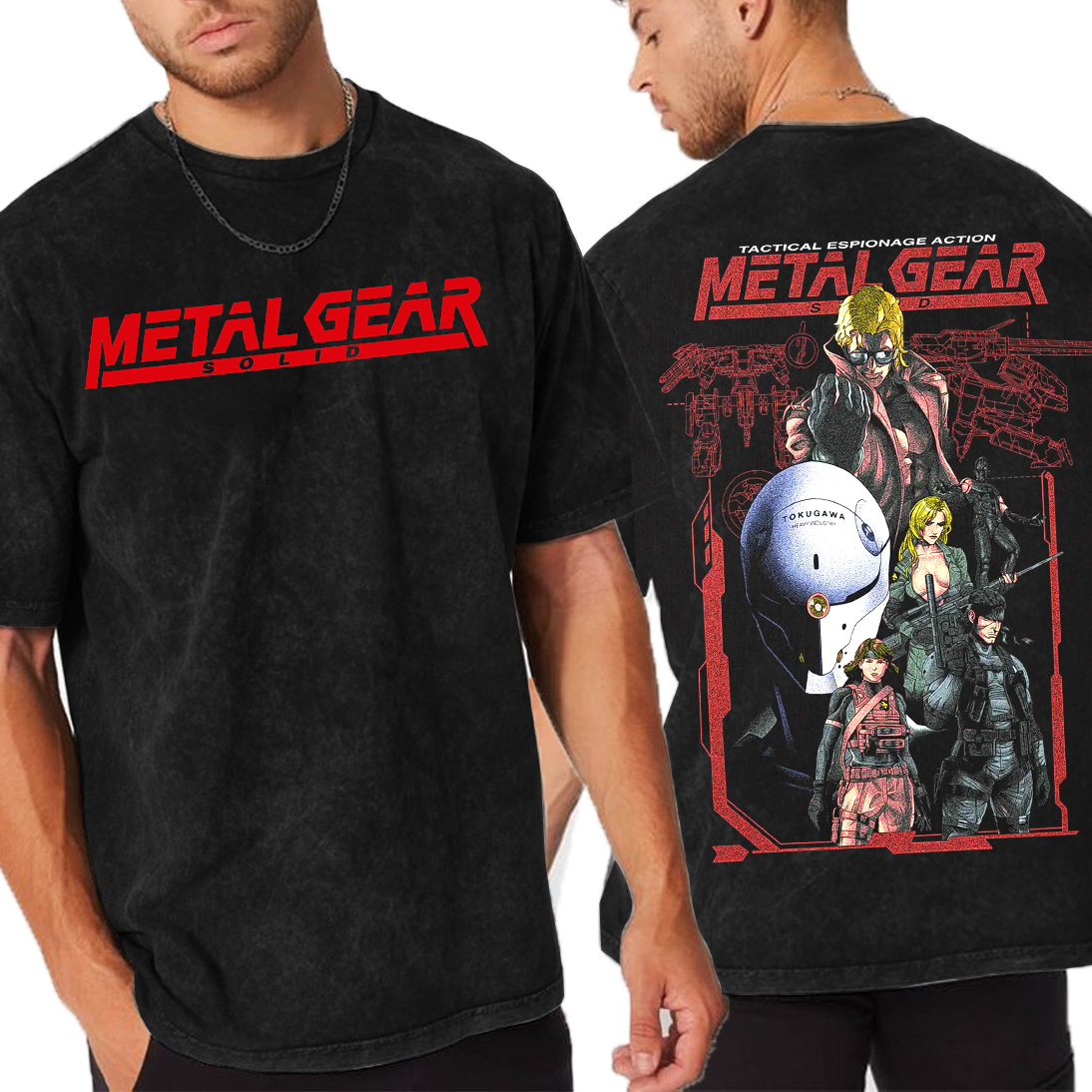 Metal Gear Solid Tactical Red Snake Unisex Washed T-Shirt