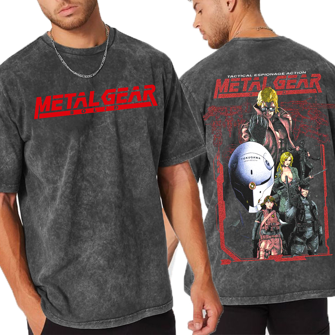 Metal Gear Solid Tactical Red Snake Unisex Washed T-Shirt