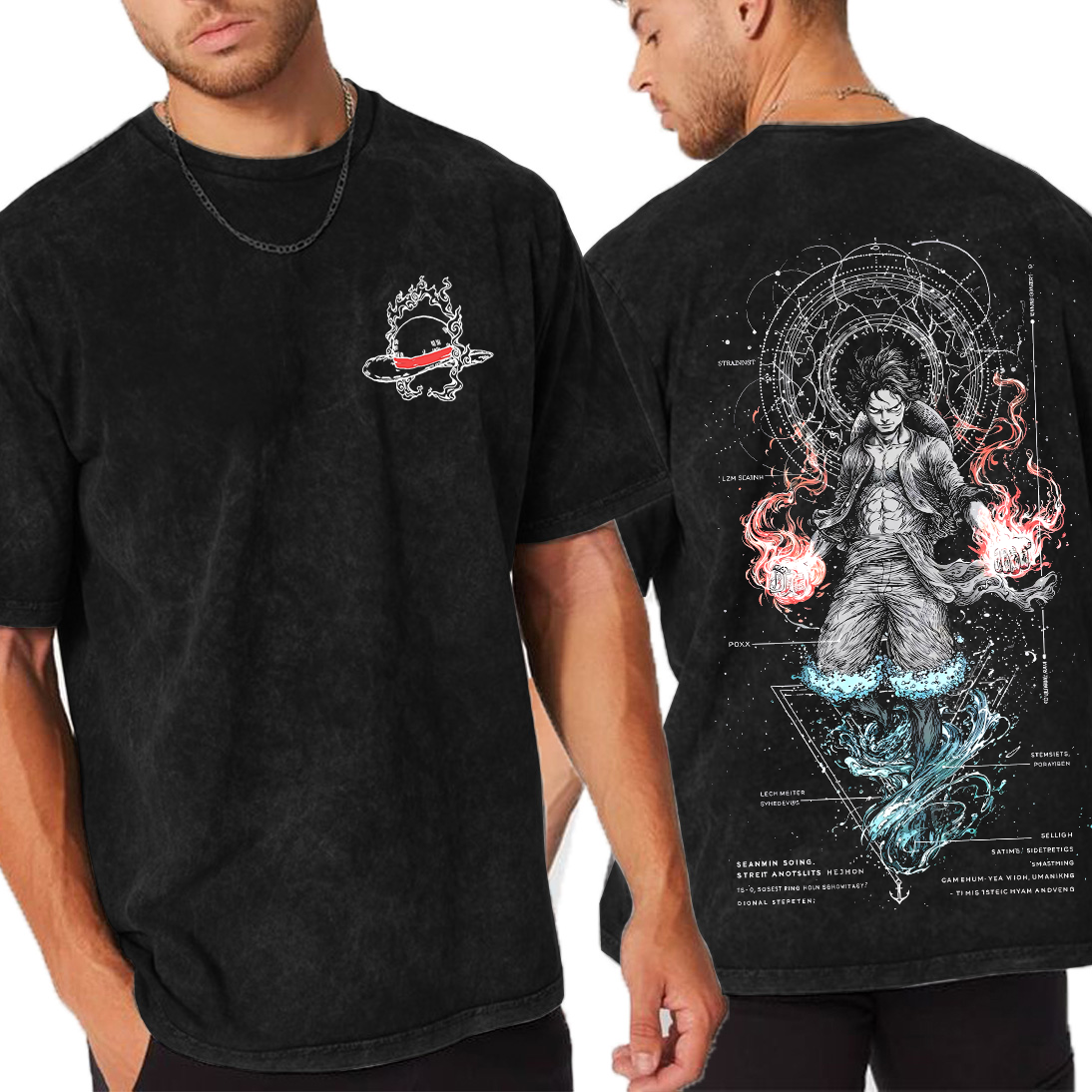 Luffy,One Piece Amine Unisex Washed T-Shirt