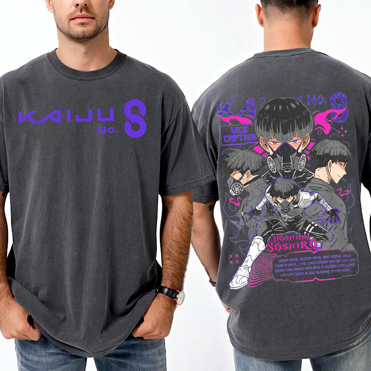 Hoshina Vice Captain,Kaiju no 8 Amine Unisex Washed T-Shirt