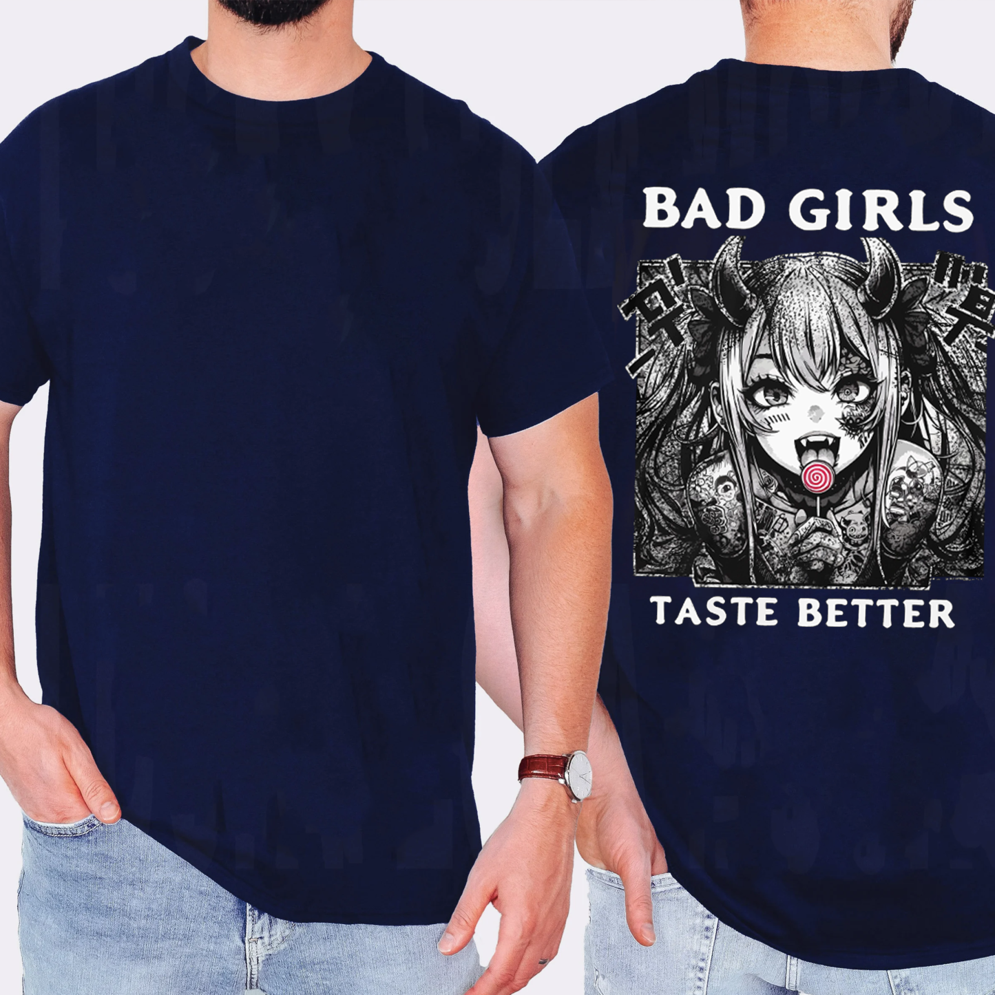 Bad Girls Taste Better,Anime Character Unisex Washed T-Shirt