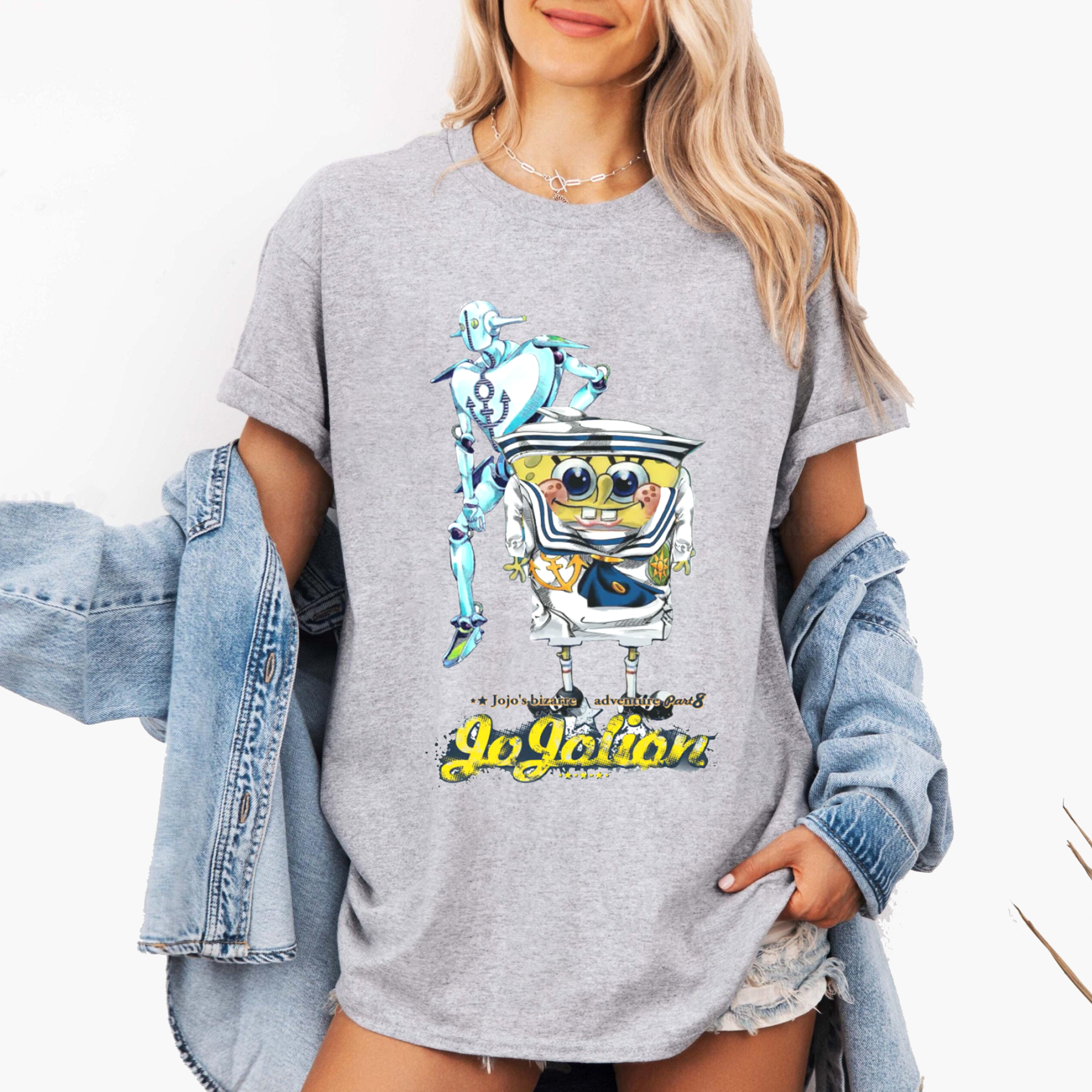 Sponge Jojo Anime Unisex T-shirt/Crewneck/Hoodie