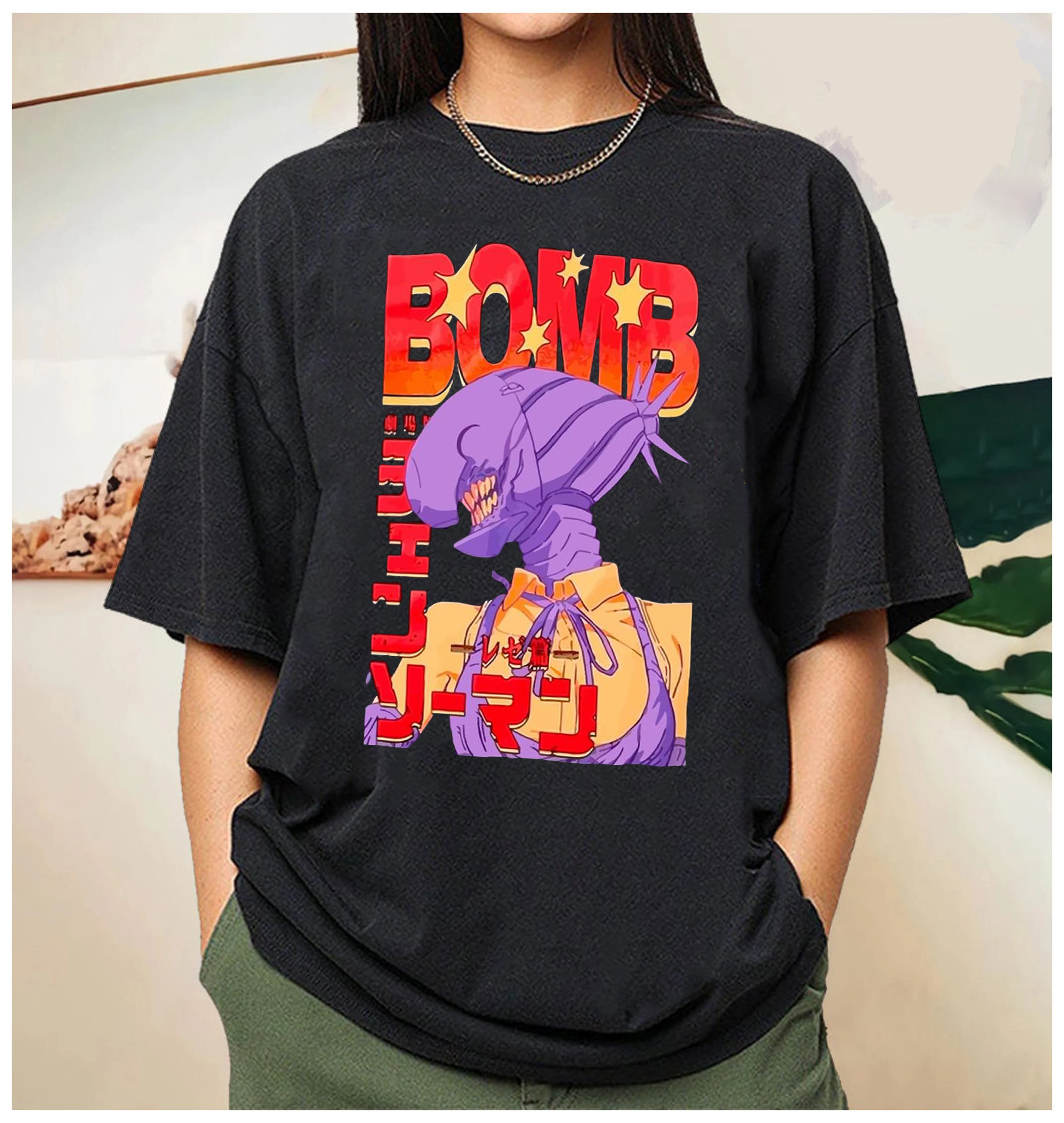 Bomb Devil , Chainsaw Man Reze Anime Unisex T-shirt/Crewneck/Hoodie