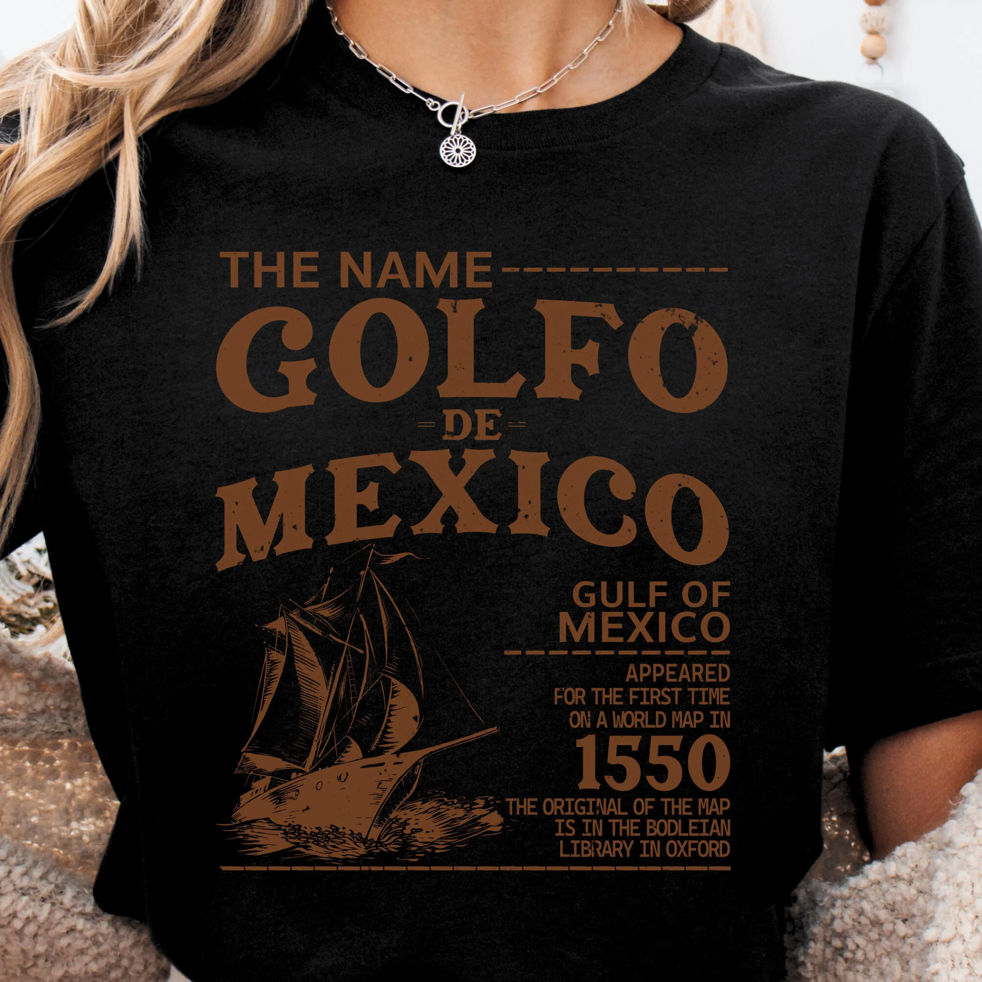 Gulf of Mexico Name Origin 1550 T-shirt/Crewneck/Hoodie
