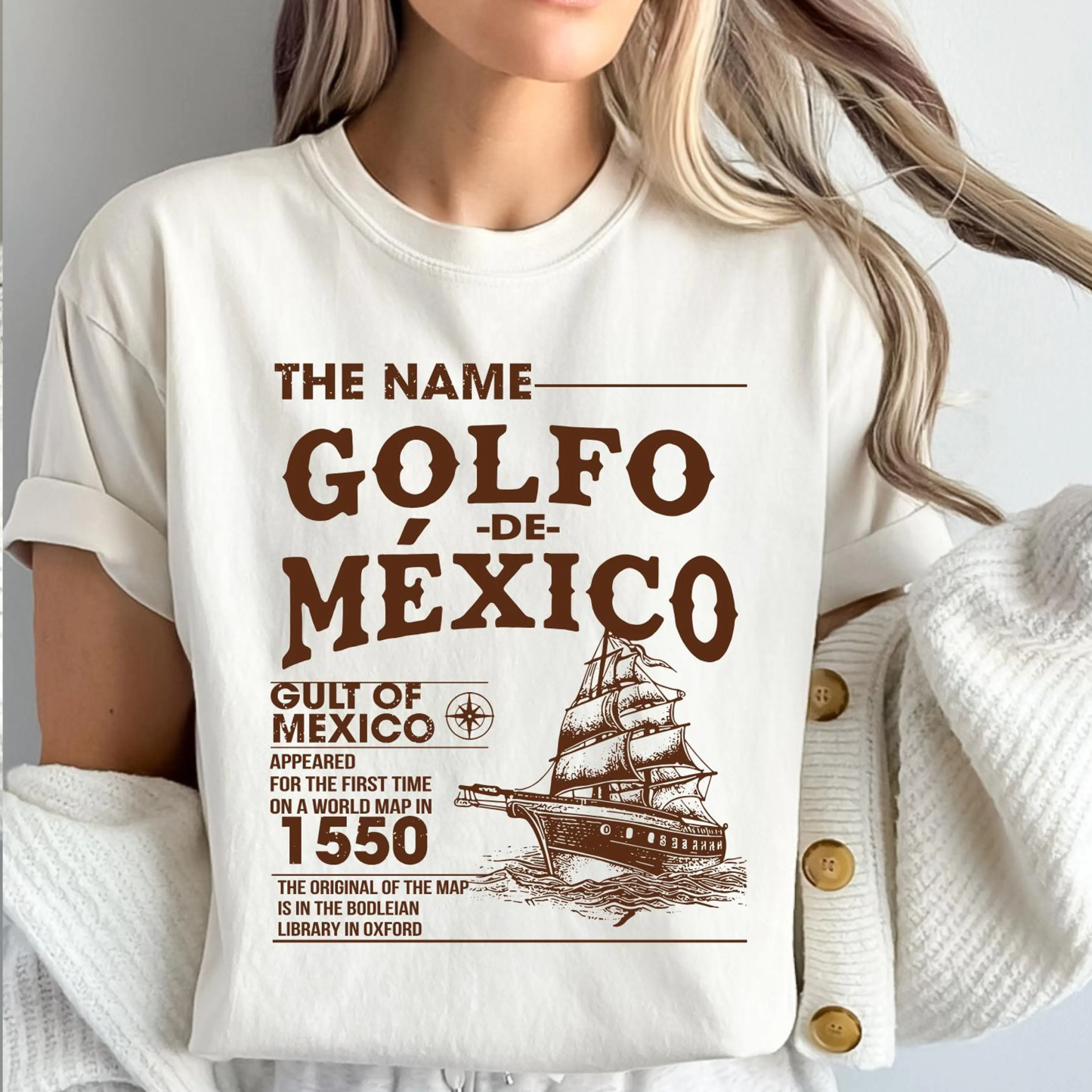 Gulf of Mexico Name Origin 1550 T-shirt/Crewneck/Hoodie