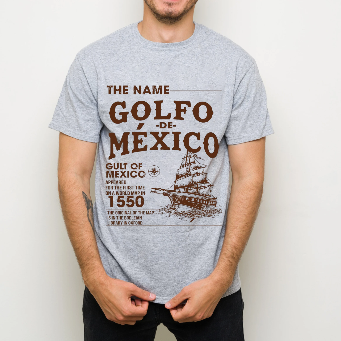 Gulf of Mexico Name Origin 1550 T-shirt/Crewneck/Hoodie