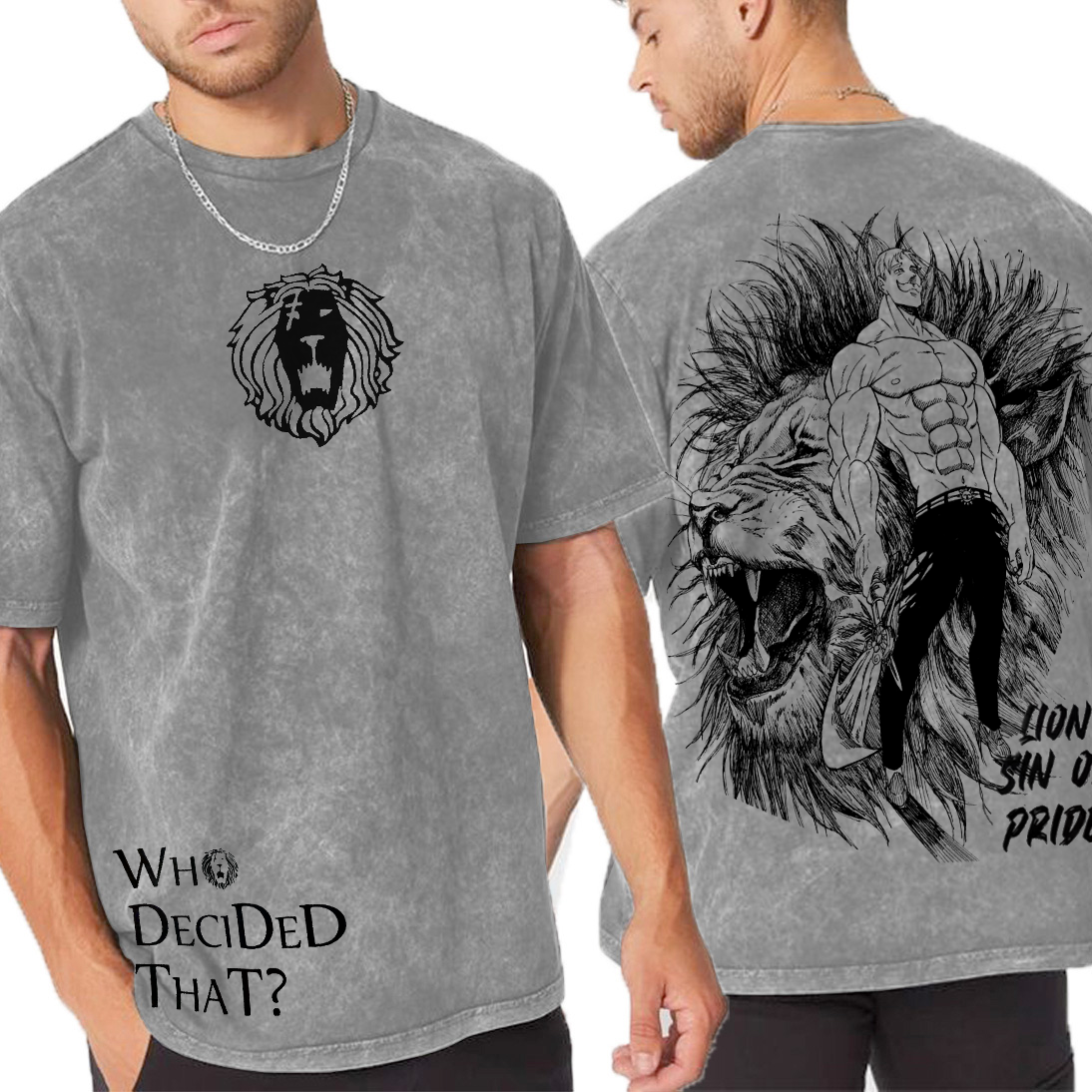 "Who decided that? "Escanor Seven Anime Oversized T-shirt/Crewneck/Hoodie