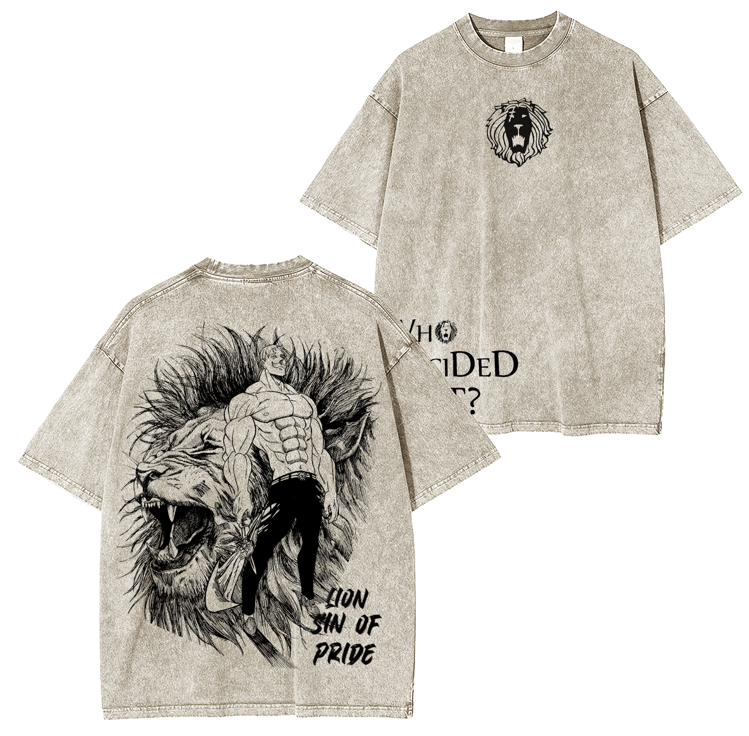 "Who decided that? "Escanor Seven Anime Oversized T-shirt/Crewneck/Hoodie