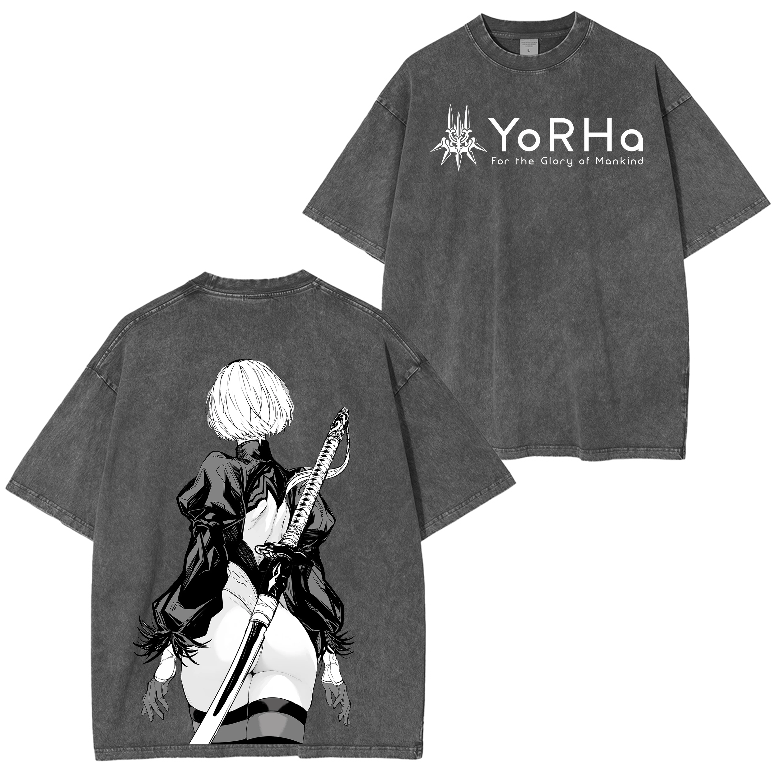 YoRHa 2B Vintage Oversized T-shirt/Crewneck/Hoodie