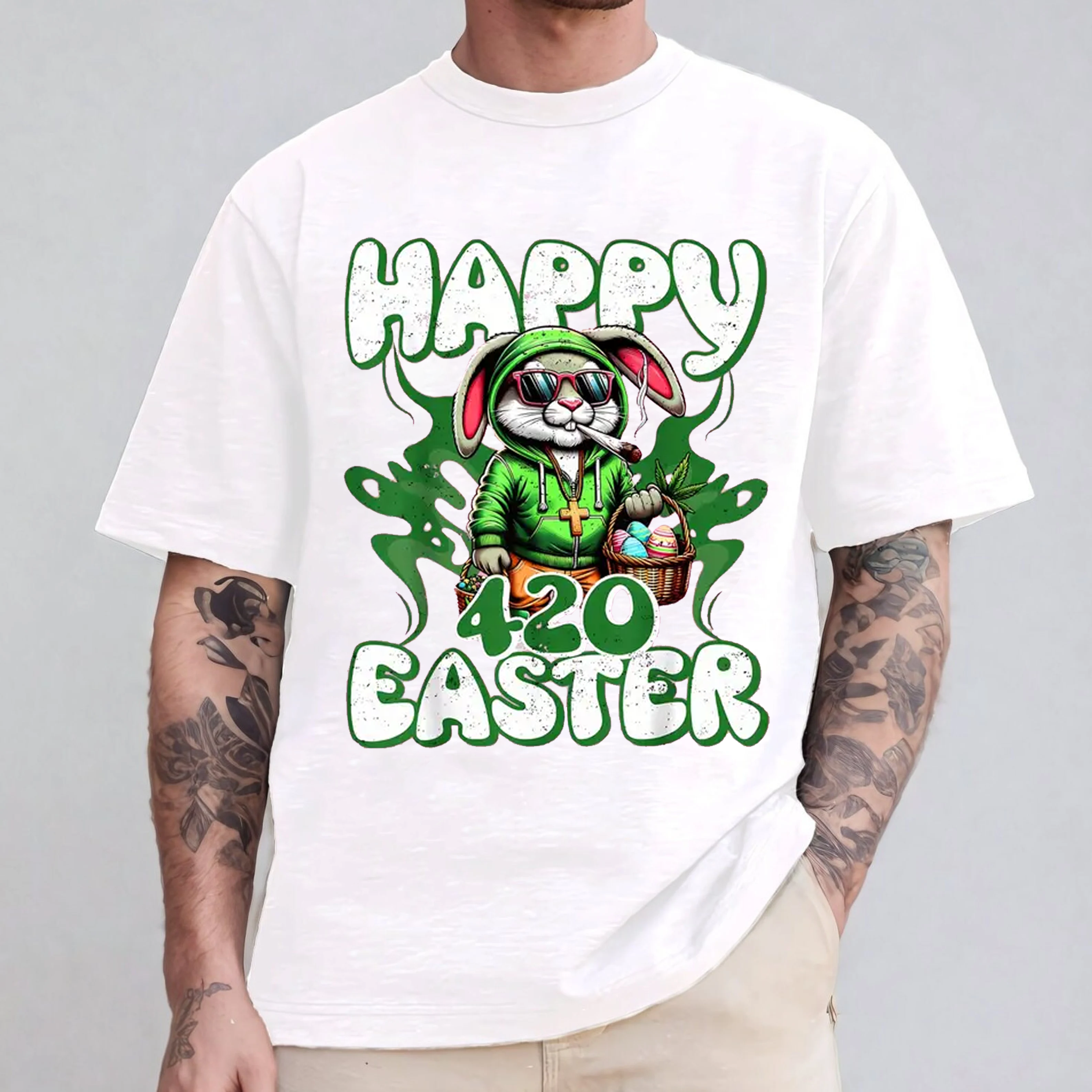 Happy 420 Easter Funny Smoking Easter Bunny T-Shirt