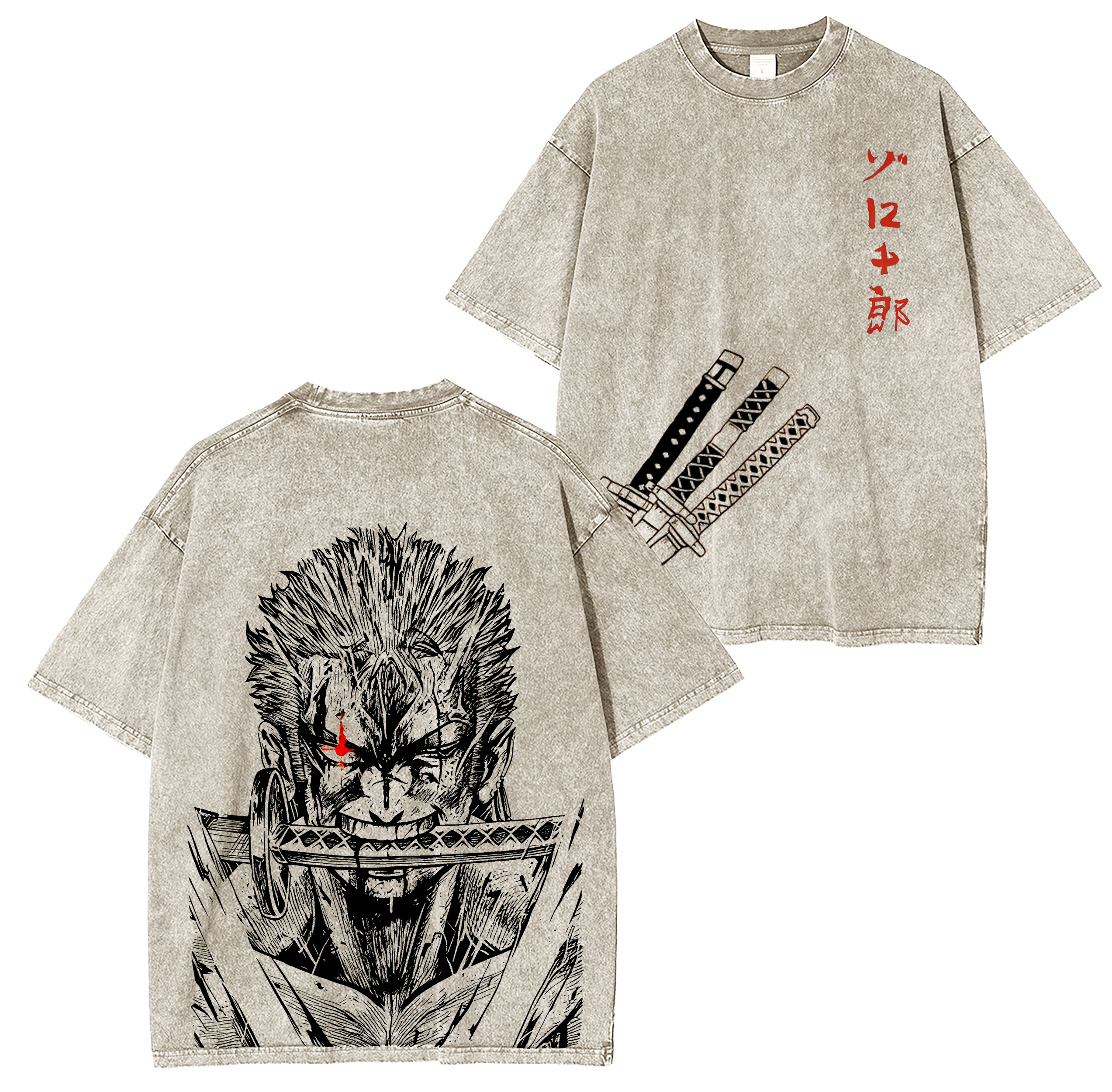 Zoro Three Swords,Retro One Piece Oversized T-shirt/Crewneck/Hoodie