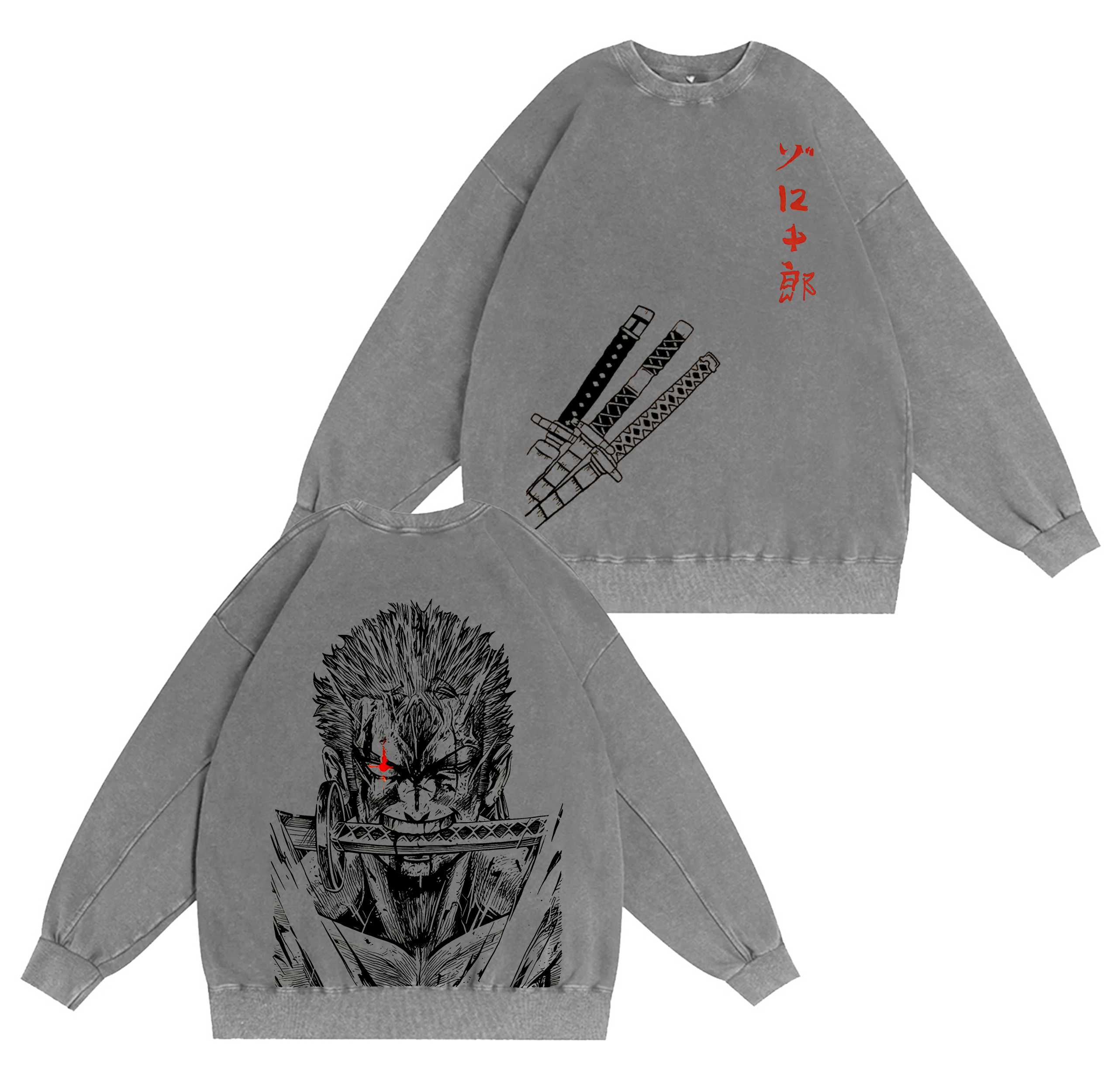 Zoro Three Swords,Retro One Piece Oversized T-shirt/Crewneck/Hoodie