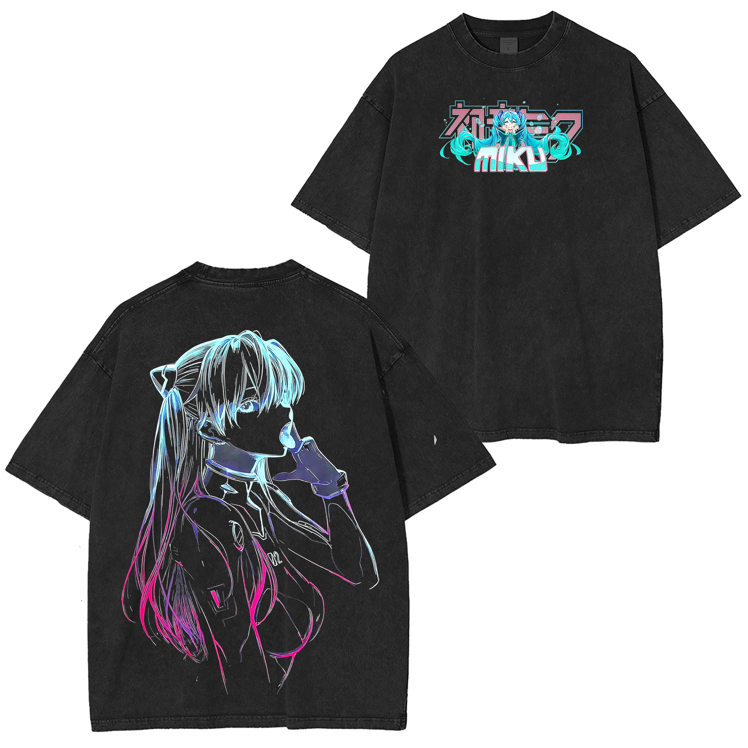 Neon glitch Miku Oversized T-shirt/Crewneck/Hoodie