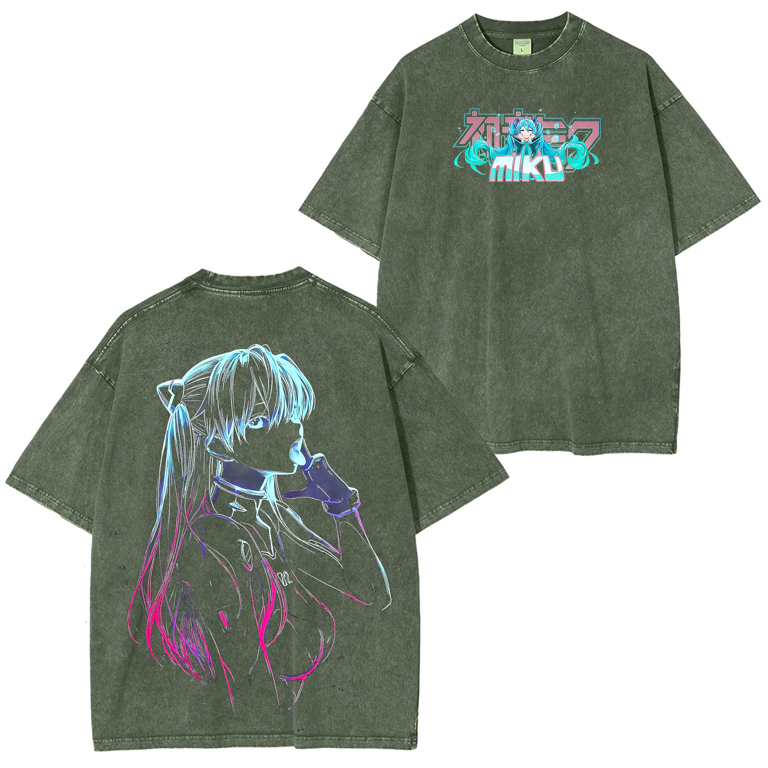 Neon glitch Miku Oversized T-shirt/Crewneck/Hoodie