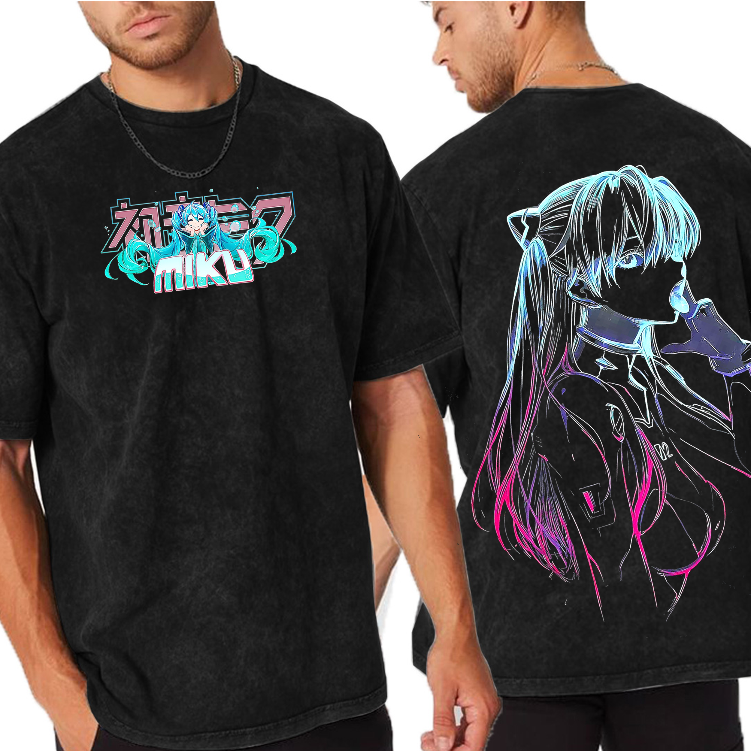 Neon glitch Miku Oversized T-shirt/Crewneck/Hoodie