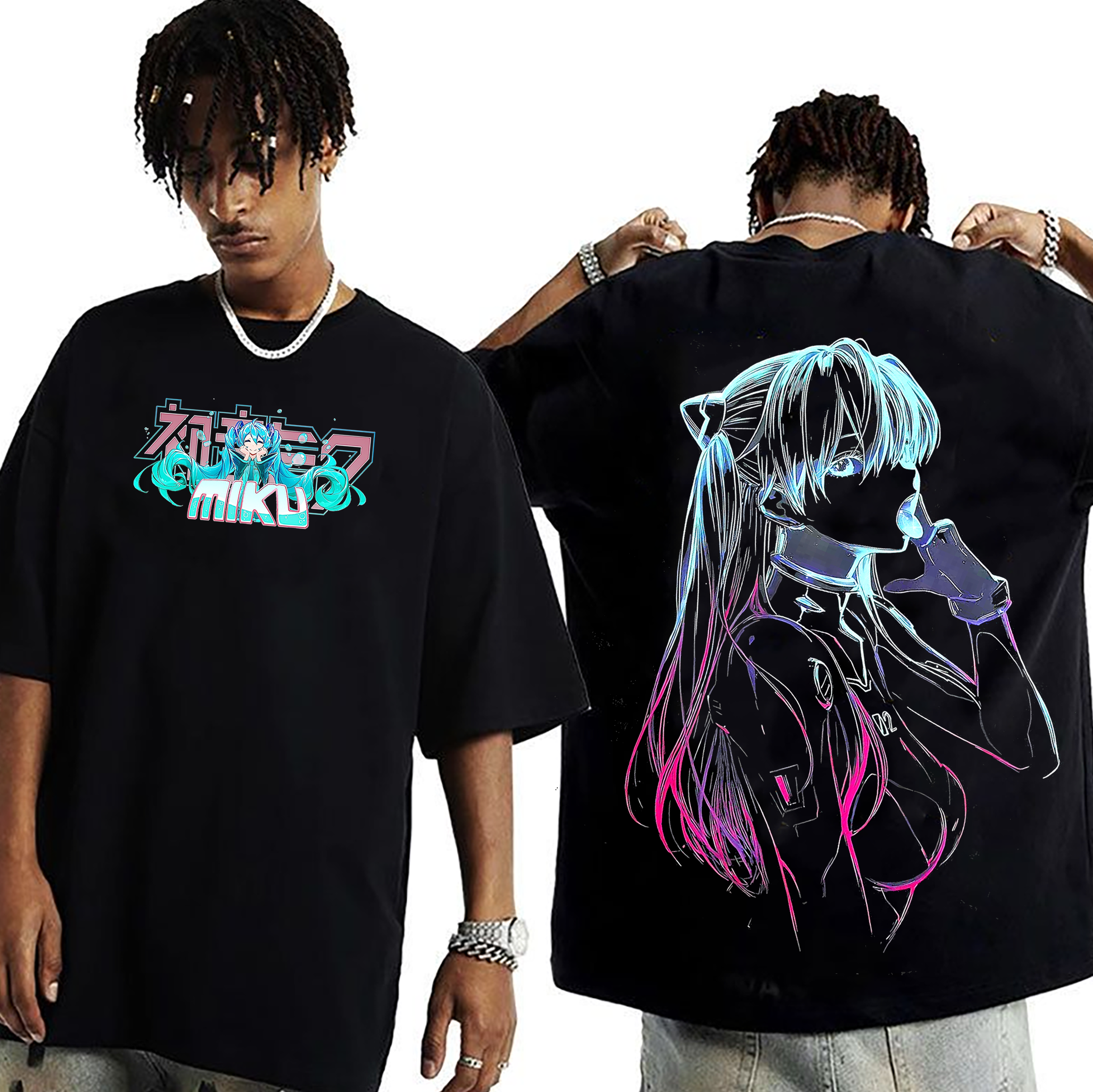 Neon glitch Miku Oversized T-shirt/Crewneck/Hoodie