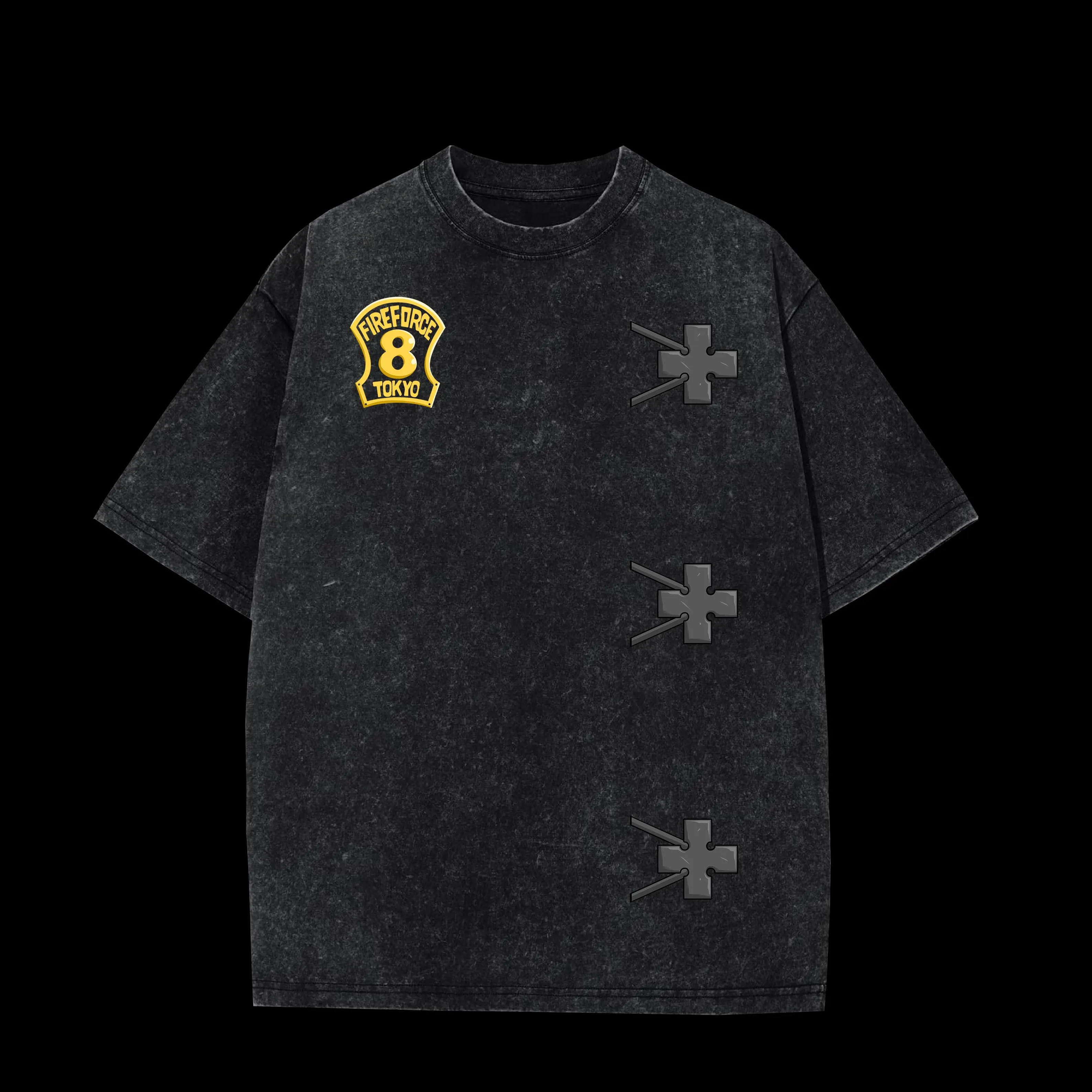 Shinra | Heavy Oversized Acid-Washed Unisex Anime T-Shirt