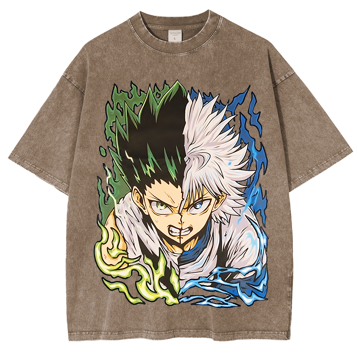 Gon and Killua Hunter x Hunter Anime Unisex Washed T-Shirt