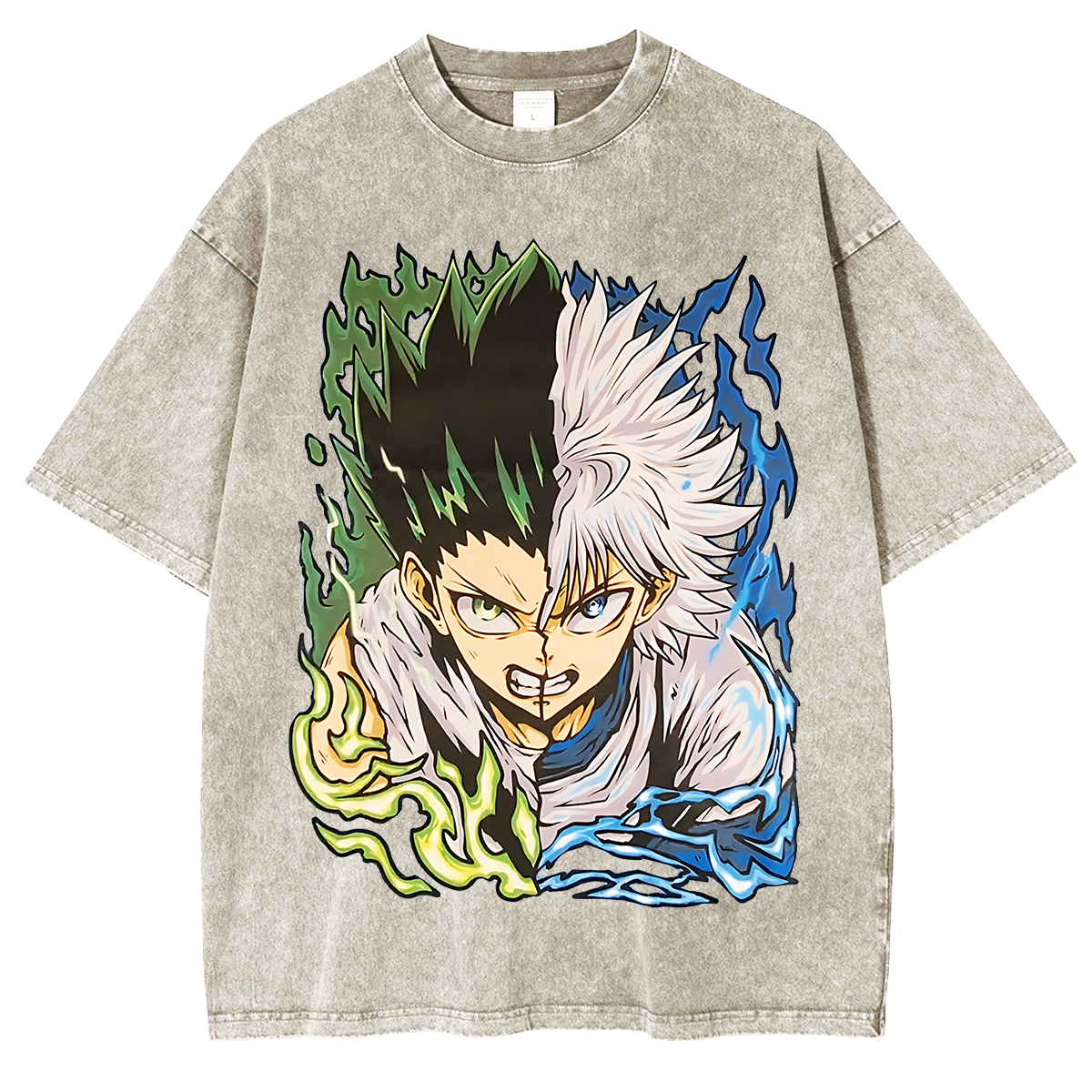 Gon and Killua Hunter x Hunter Anime Unisex Washed T-Shirt