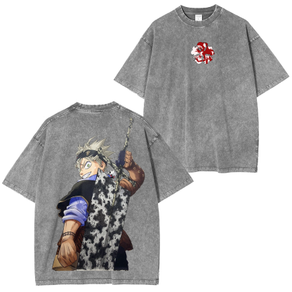 Asta x Black Bulls Black Clover Anime Unisex Washed T-Shirt
