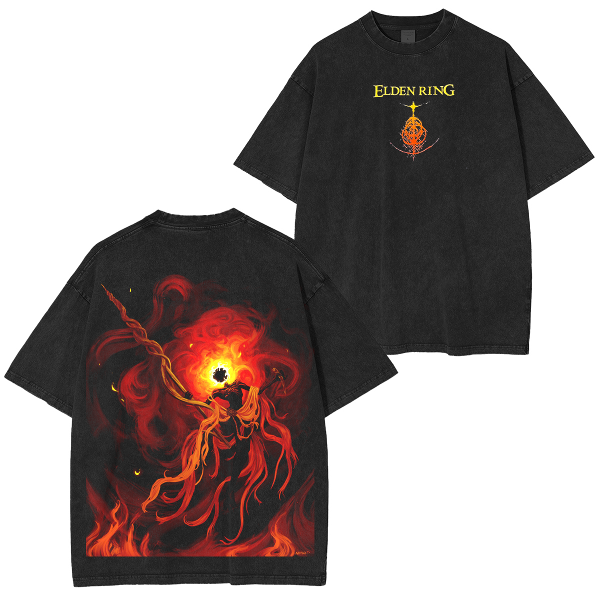 Midra The Frenzied Lord,Elden Ring  Unisex Washed T-Shirt