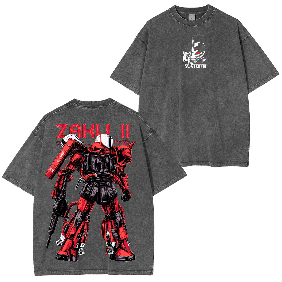 Gundam Mobile Suit Zaku II MS-065 - Gundam Anime Unisex Washed T-Shirt