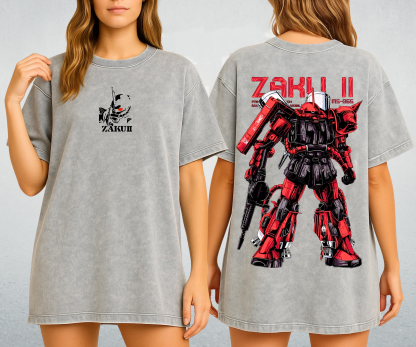 Gundam Mobile Suit Zaku II MS-065 - Gundam Anime Unisex Washed T-Shirt