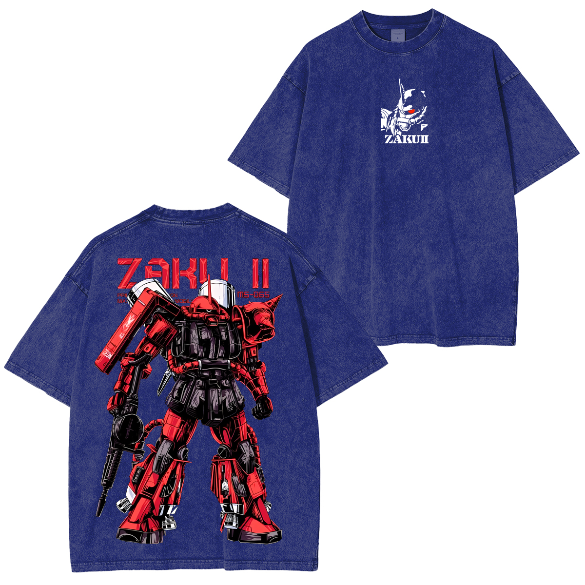 Gundam Mobile Suit Zaku II MS-065 - Gundam Anime Unisex Washed T-Shirt