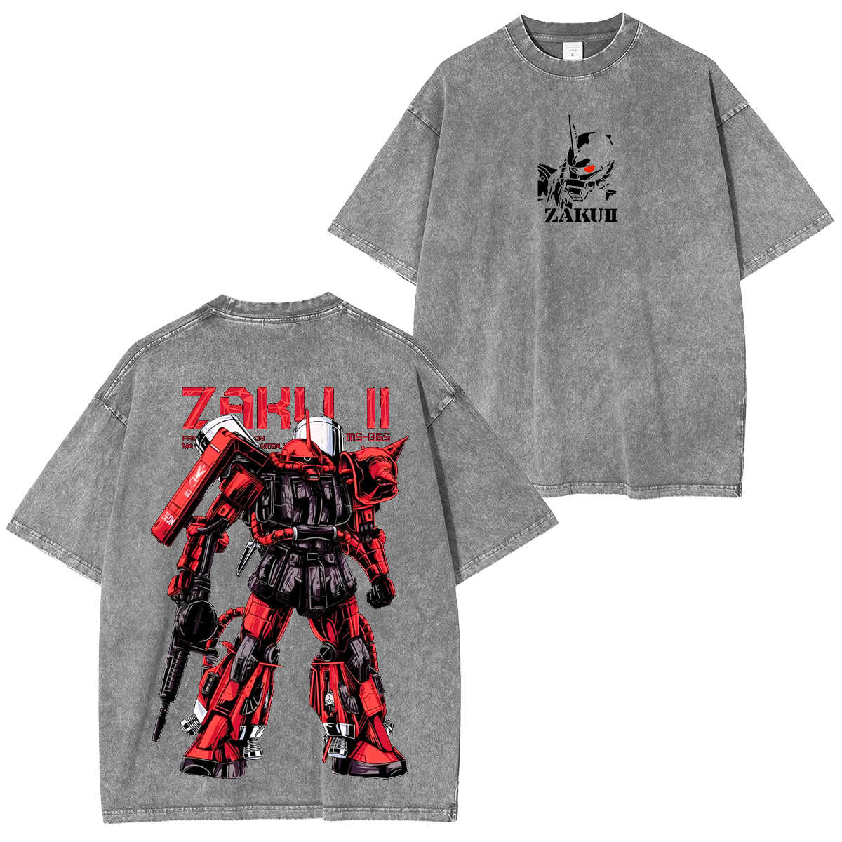 Gundam Mobile Suit Zaku II MS-065 - Gundam Anime Unisex Washed T-Shirt