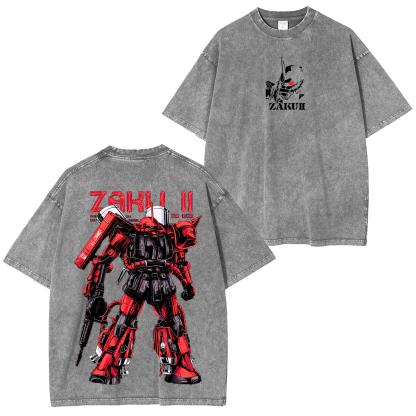 Gundam Mobile Suit Zaku II MS-065 - Gundam Anime Unisex Washed T-Shirt