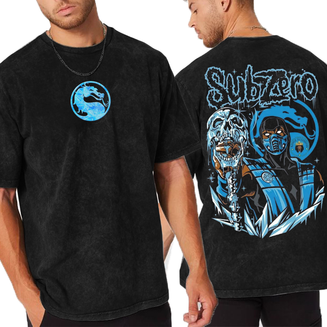 Mortal Kombat Subzero Vintage Unisex Washed T-Shirt