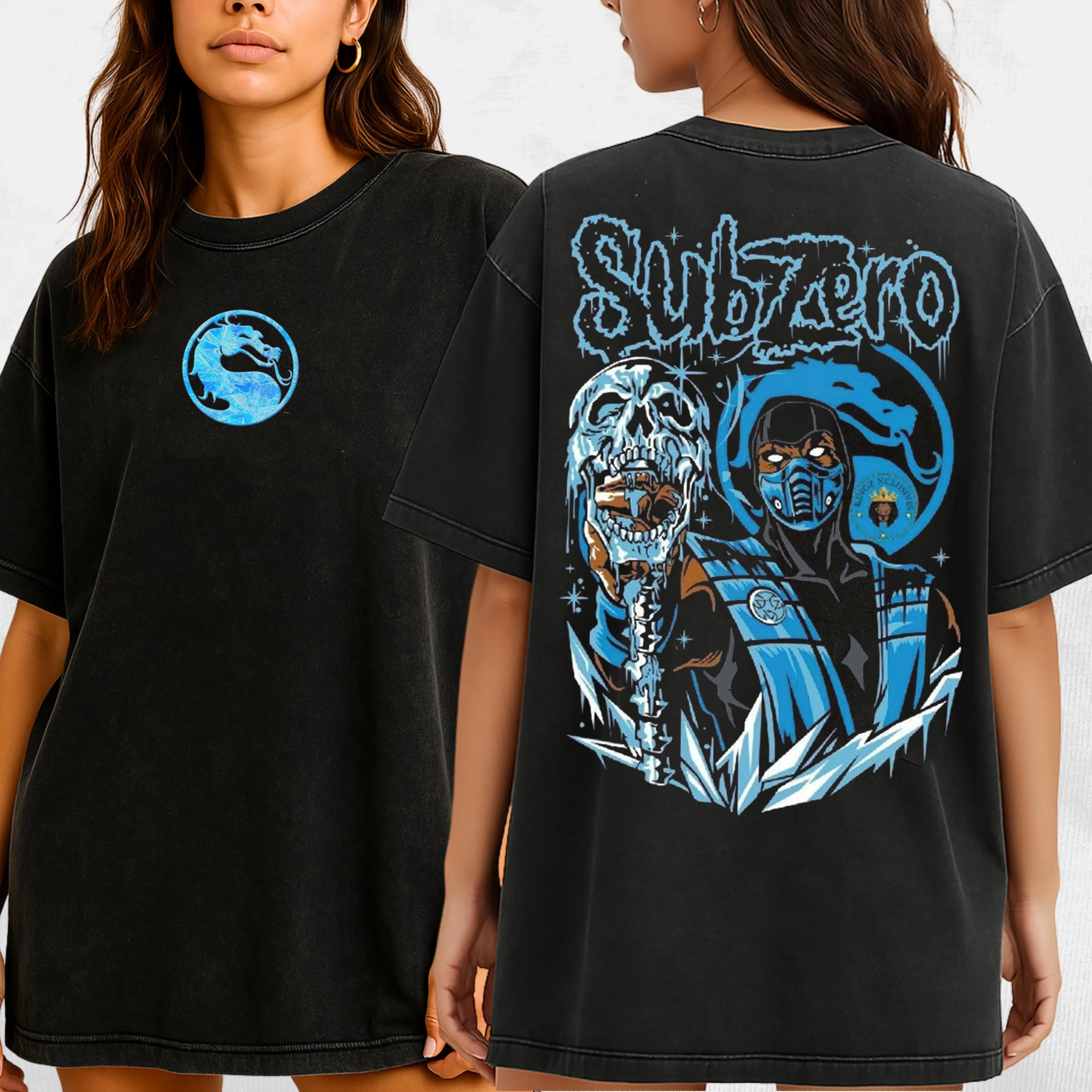 Mortal Kombat Subzero Vintage Unisex Washed T-Shirt