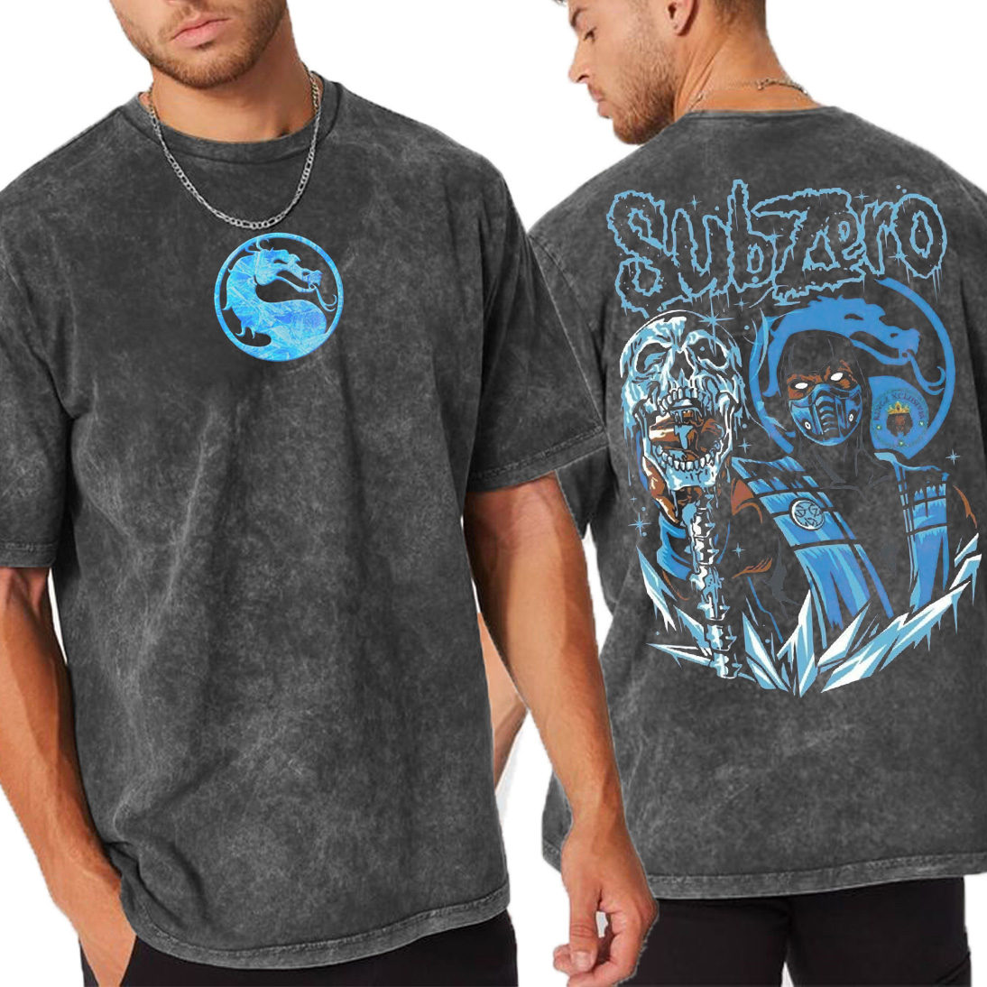 Mortal Kombat Subzero Vintage Unisex Washed T-Shirt