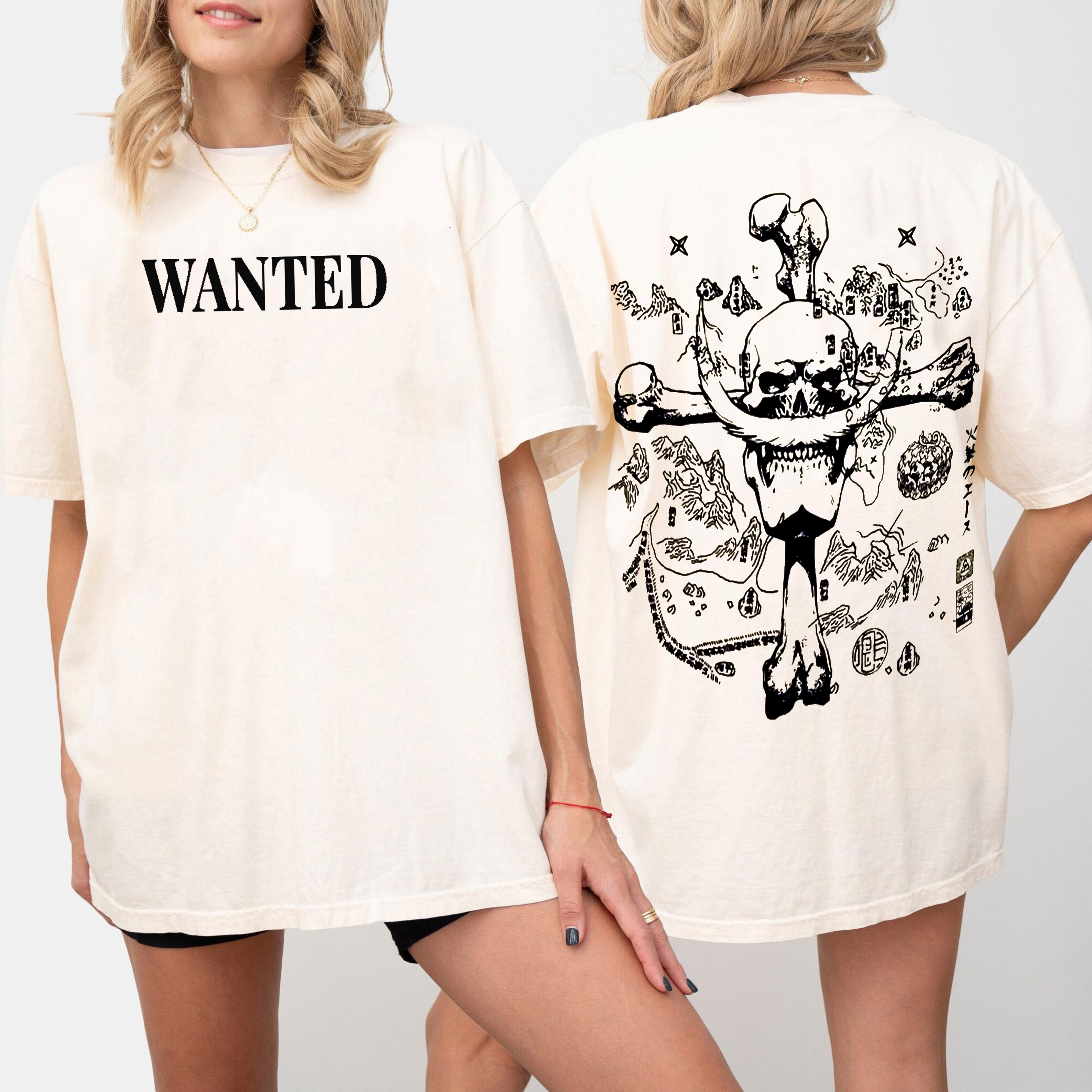 One Piece,Map of the Grand Line - Whitebeard Skull T-Shirt