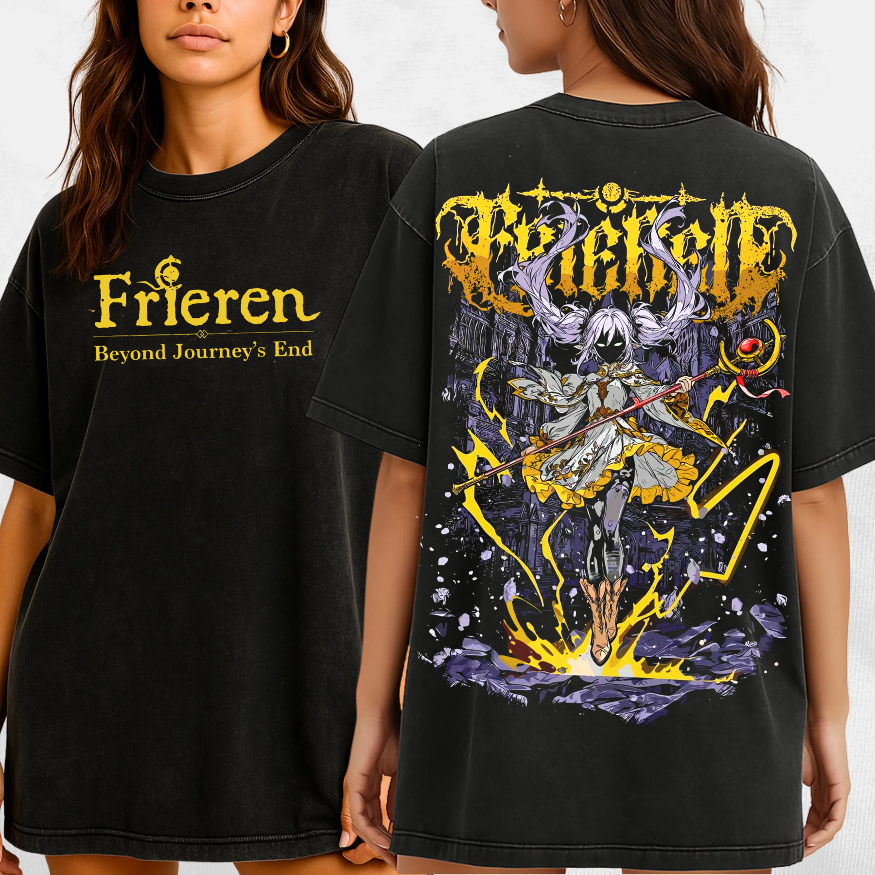 Frieren Beyond Journeys End Elf Anime Unisex Washed T-Shirt