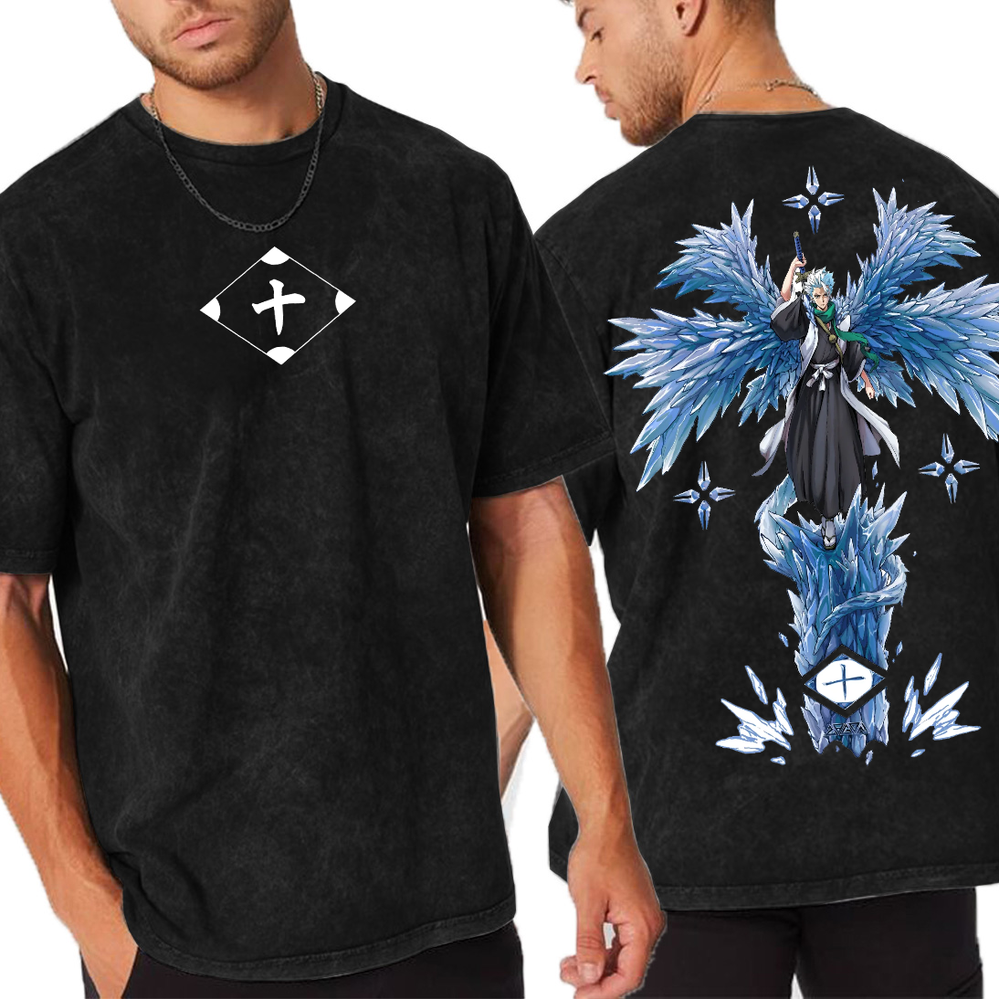 Hitsugaya Toshiro Bleach Anime Unisex Washed T-Shirt