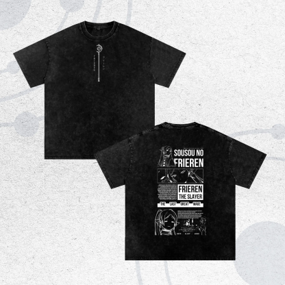 Frieren Anime Unisex Washed T-Shirt