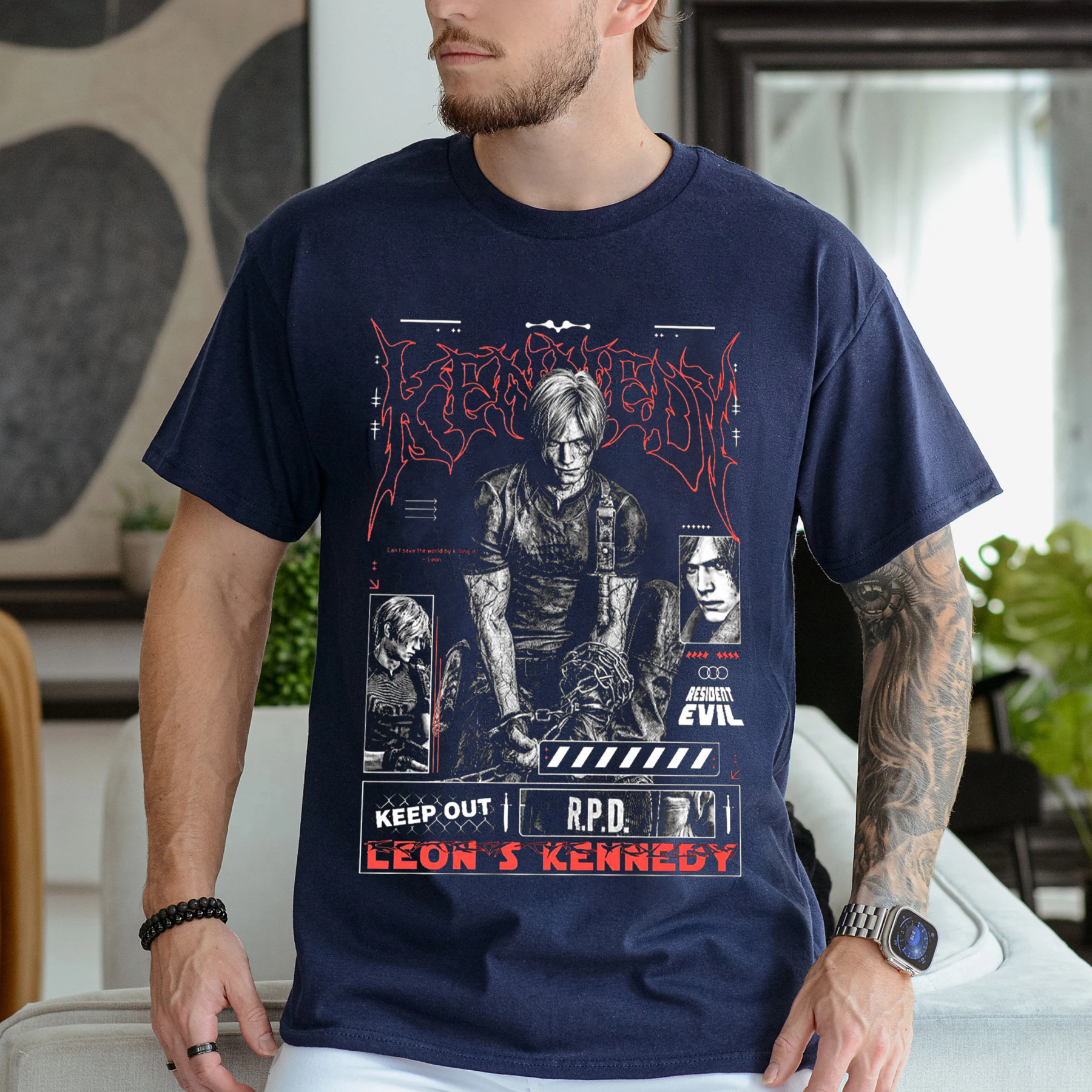 Leon Kennedy Resident Evil Fan Art Unisex T-shirt/Crewneck/Hoodie