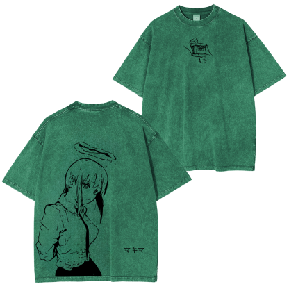 Makima Chainsaw Man Anime Unisex Washed T-Shirt