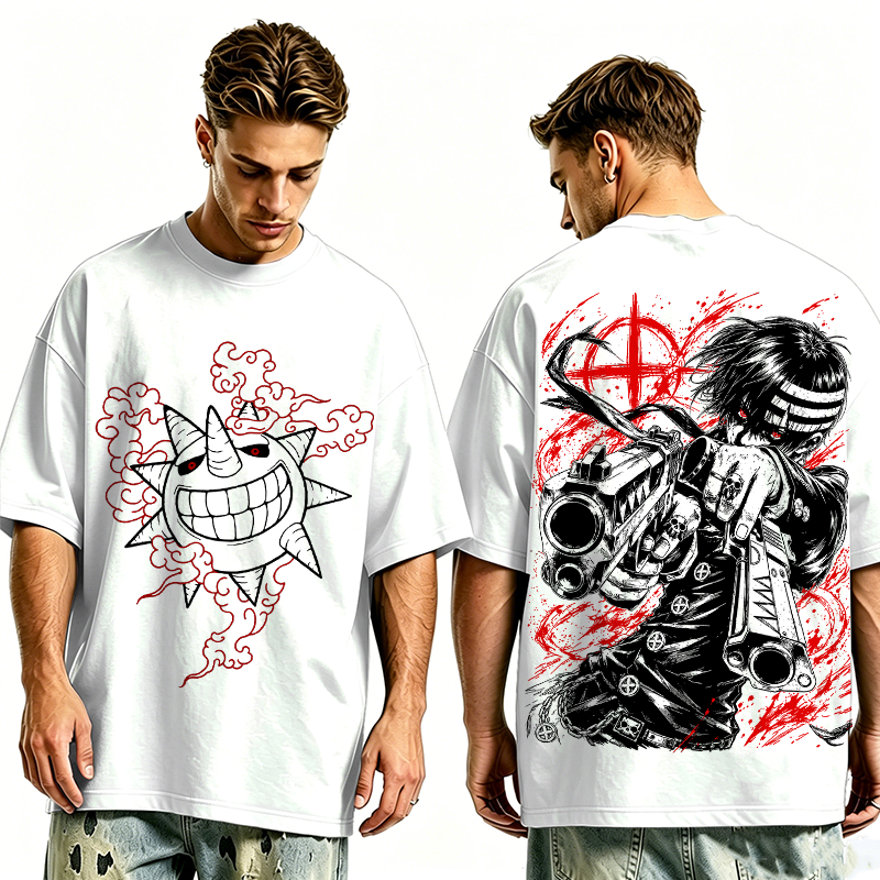 Wholesale Washed Tee Soul Eater Death The Kid Oversized T-shirt/Crewneck/Hoodie